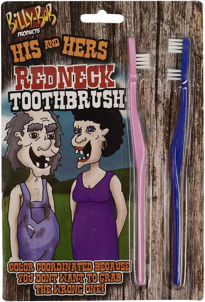 Billy Bob Red Neck His and Hers Toothbrush Joke Funny Novelty Dentist ...