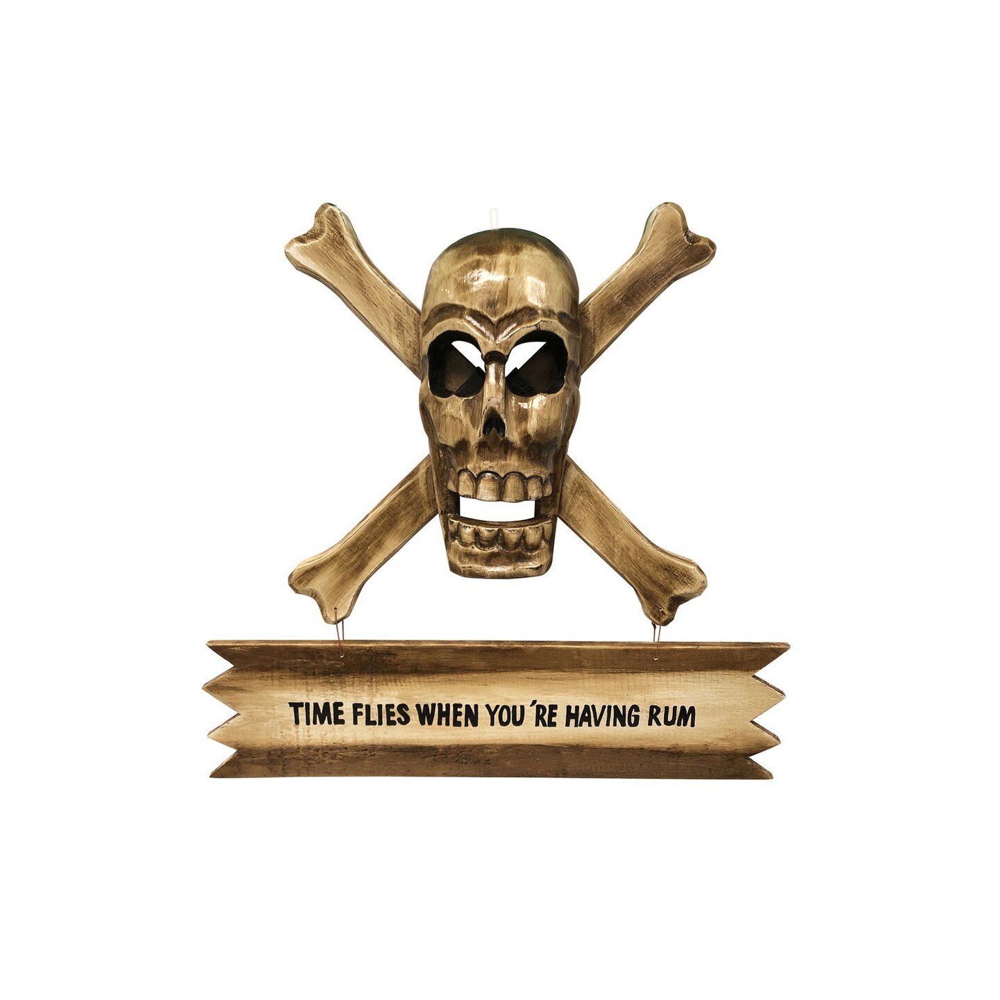 Rum Skull And Bones Wall Plaque Wall Hanging Decor Decoration Hanging Sign Home Decor With Sayings 18.1 x 2.7 x 17.7 Inches.