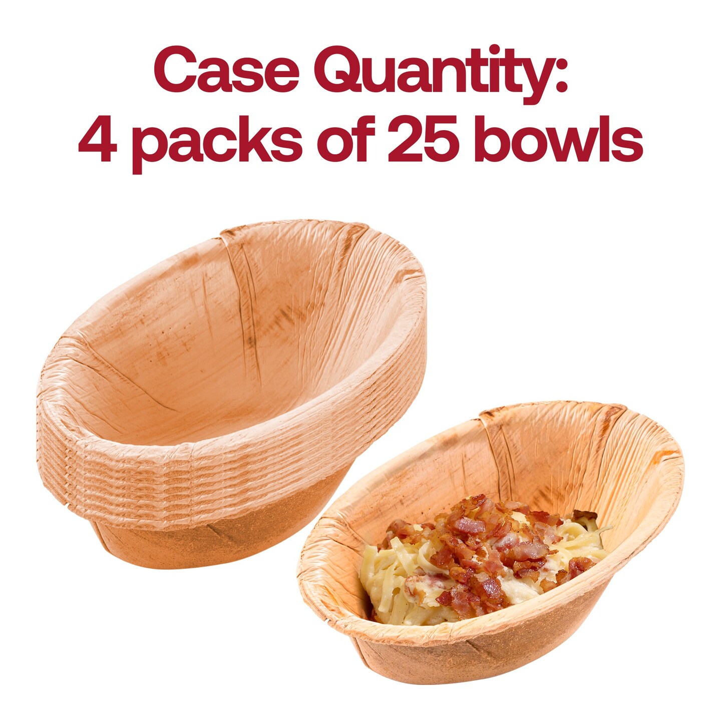 Oval Palm Leaf Eco Friendly Disposable Bowls - 4.5 oz. (100 Bowls)