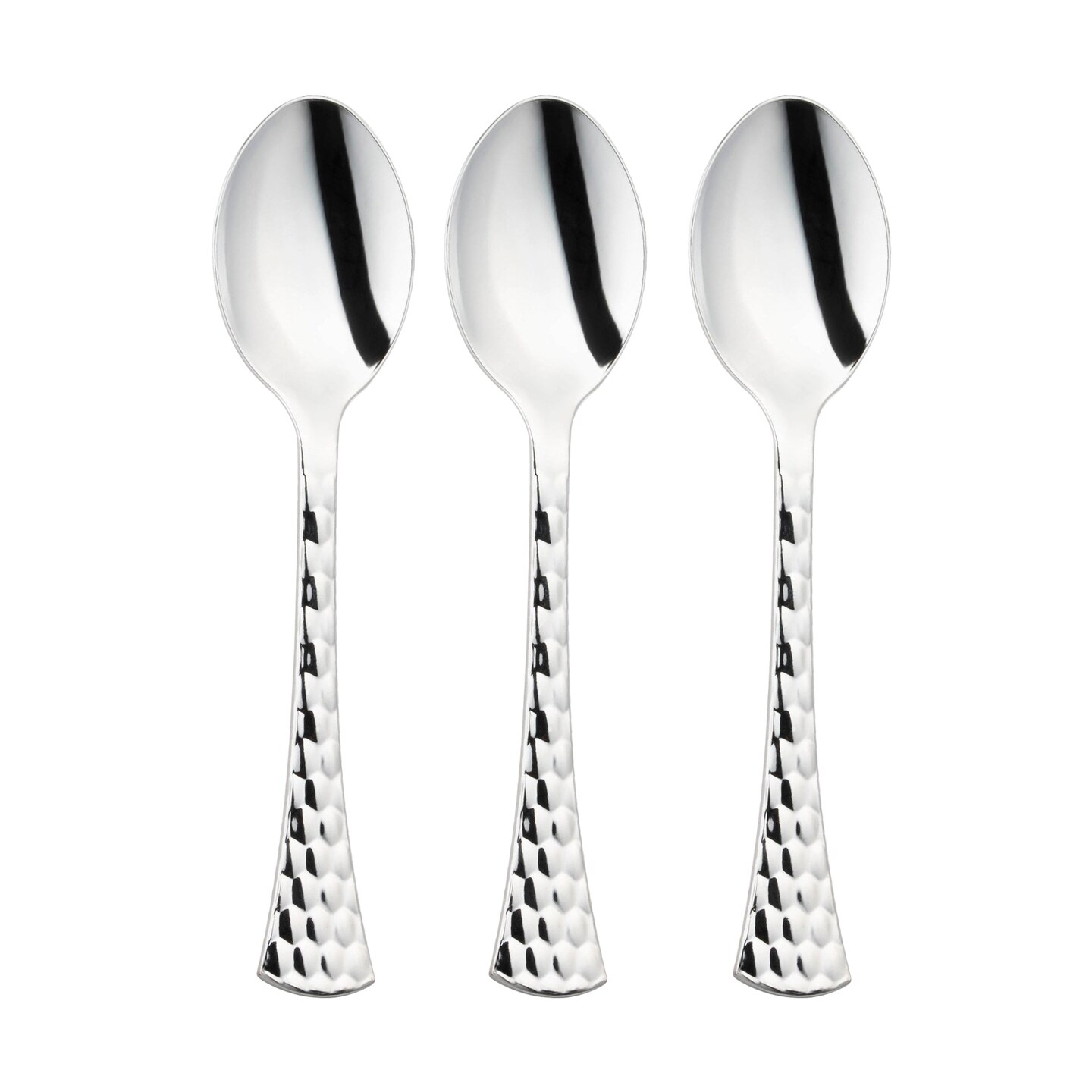 Shiny Silver Glamour Cutlery Disposable Plastic Spoons (600 Spoons)