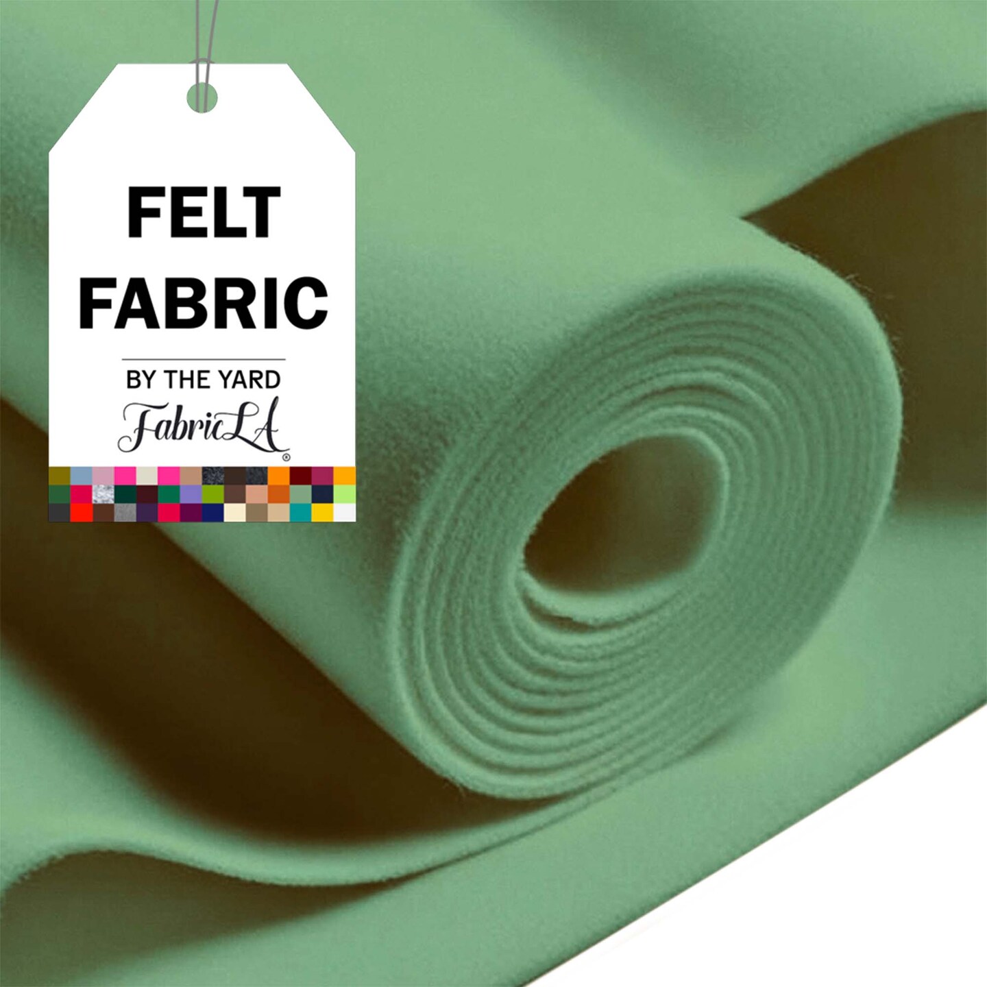 FabricLA Craft Felt Fabric - 72&#x22; Inch Wide &#x26; 1.6mm Thick Non-Stiff Felt Fabric by The Yard - Use This Soft Felt Roll for Crafts - Felt Material Pack - Mint Felt, 1 Yard