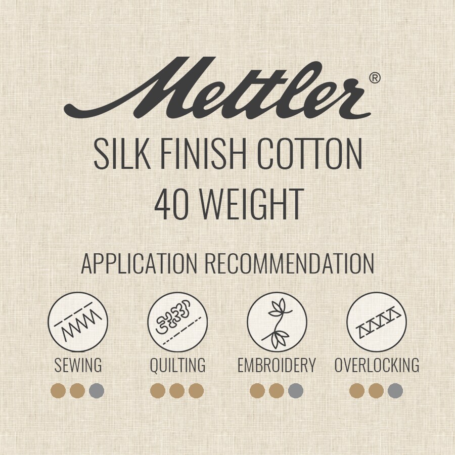 Luster (9136-0018) | Silk-Finish Cotton 40wt (150M / 164Y) | Mettler Thread