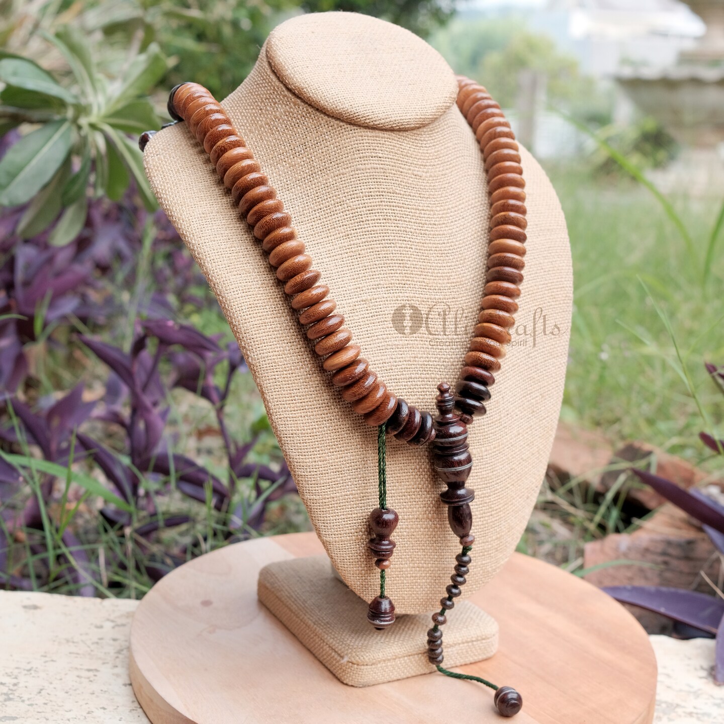 Large Tamarind Heartwood Moringa Accented Muslim Tasbih - Limited