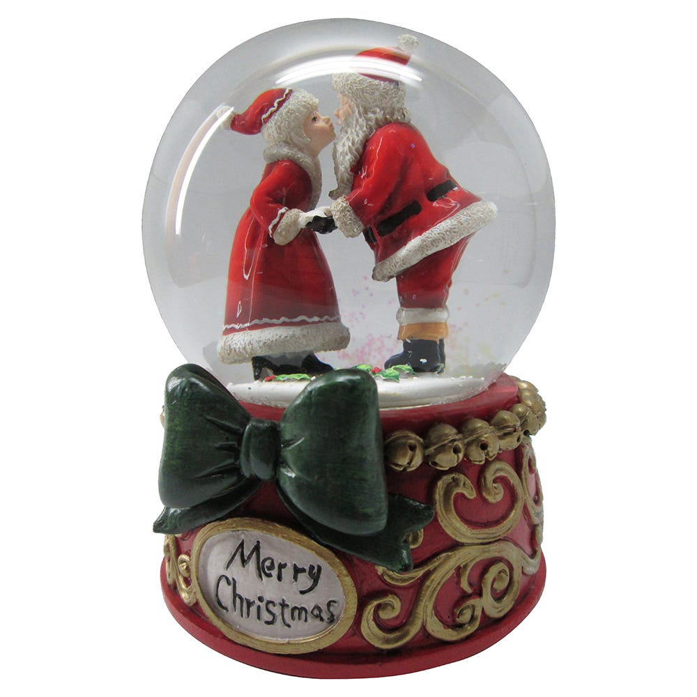 Kurt Adler 100MM Mr. &#x26; Mrs. Claus Musical Snowglobe