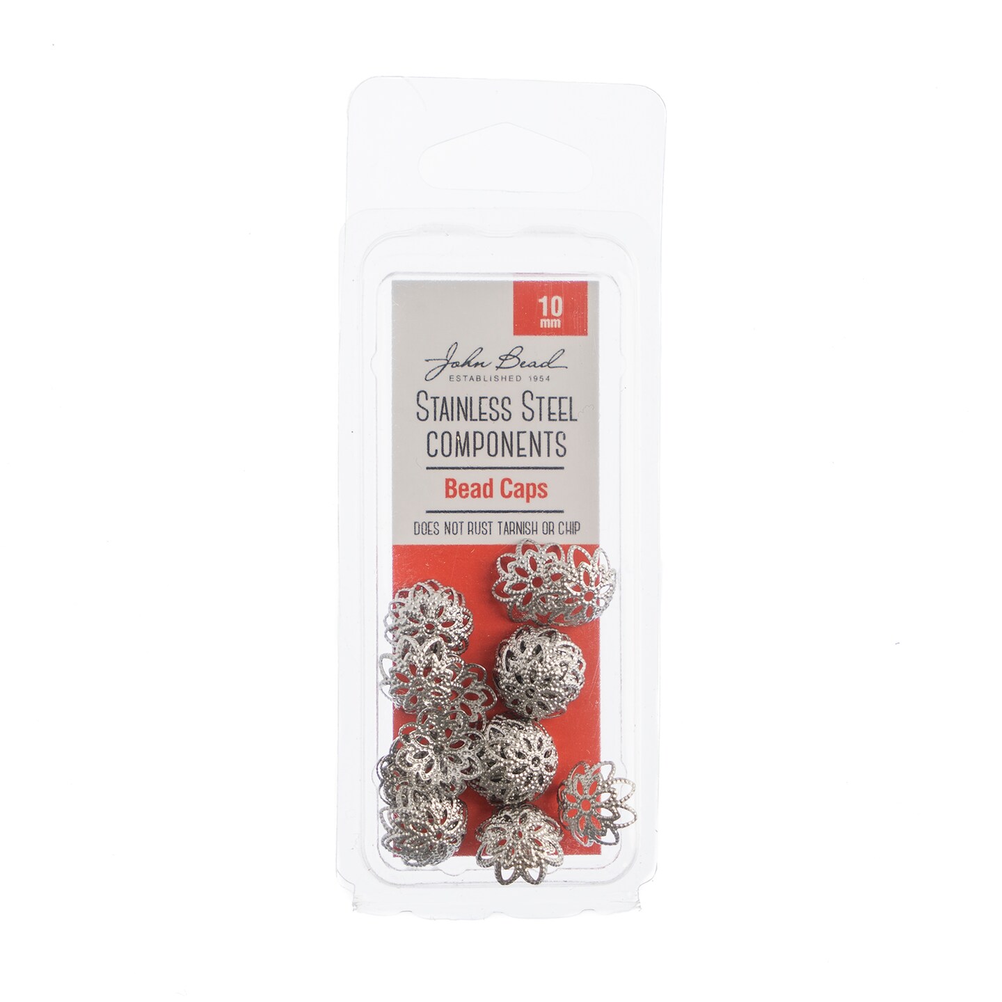 John Bead Stainless Steel Silver Bead Cap