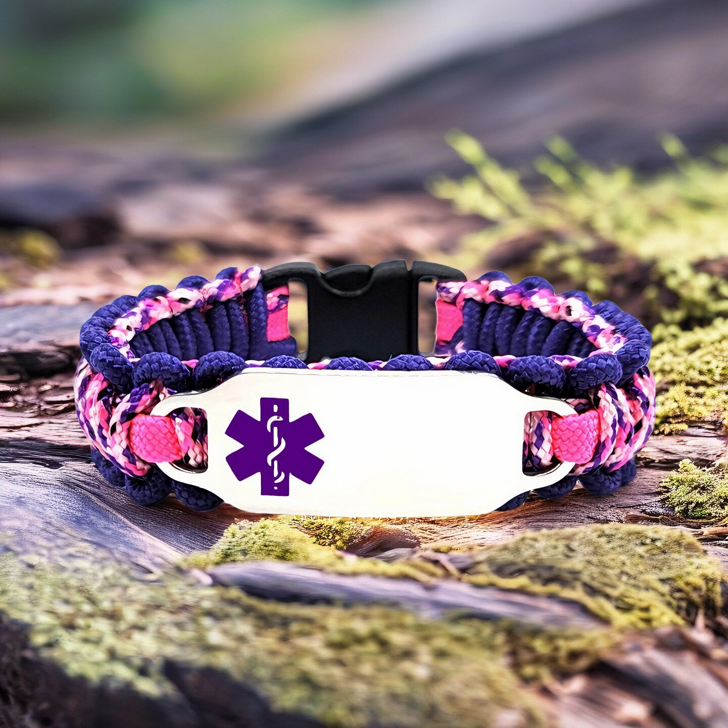 Thin 275 Paracord Medical Alert Bracelet for Kids or Adults