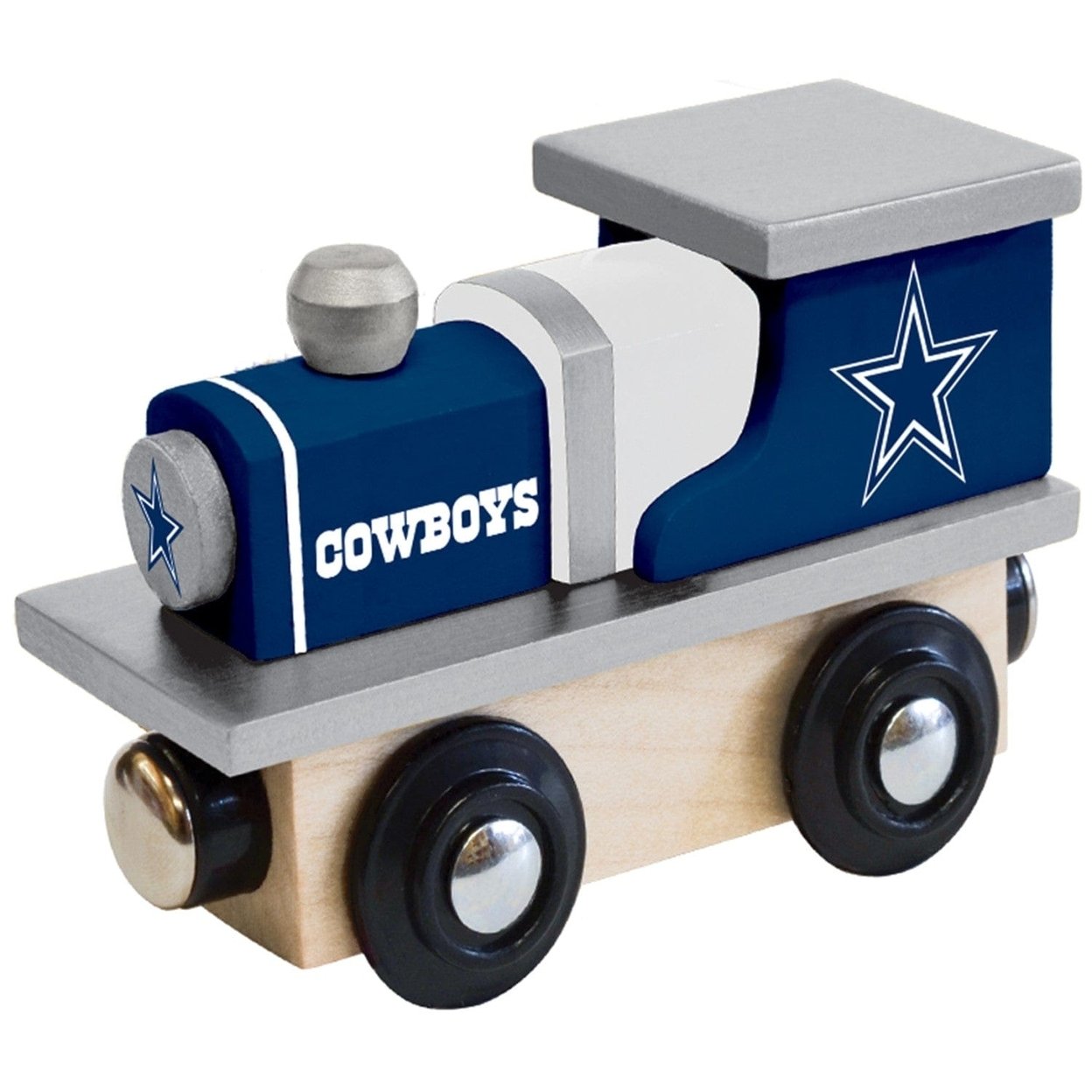 Dallas Cowboys Wooden Toy Train Engine Compatible With 1 Inch Tracks Nfl Team