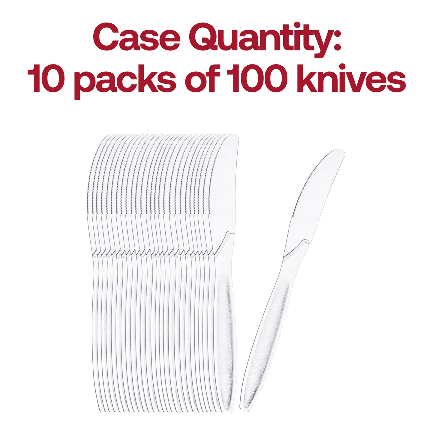 Clear Plastic Disposable Knives (1000 Knives)