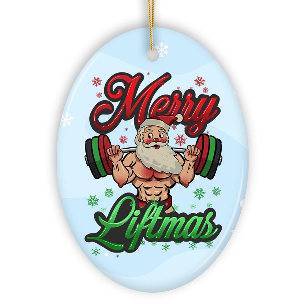 Buff Santa Merry Liftmas Ornament, Strong Holiday Spirit Gift for Fitness Lovers