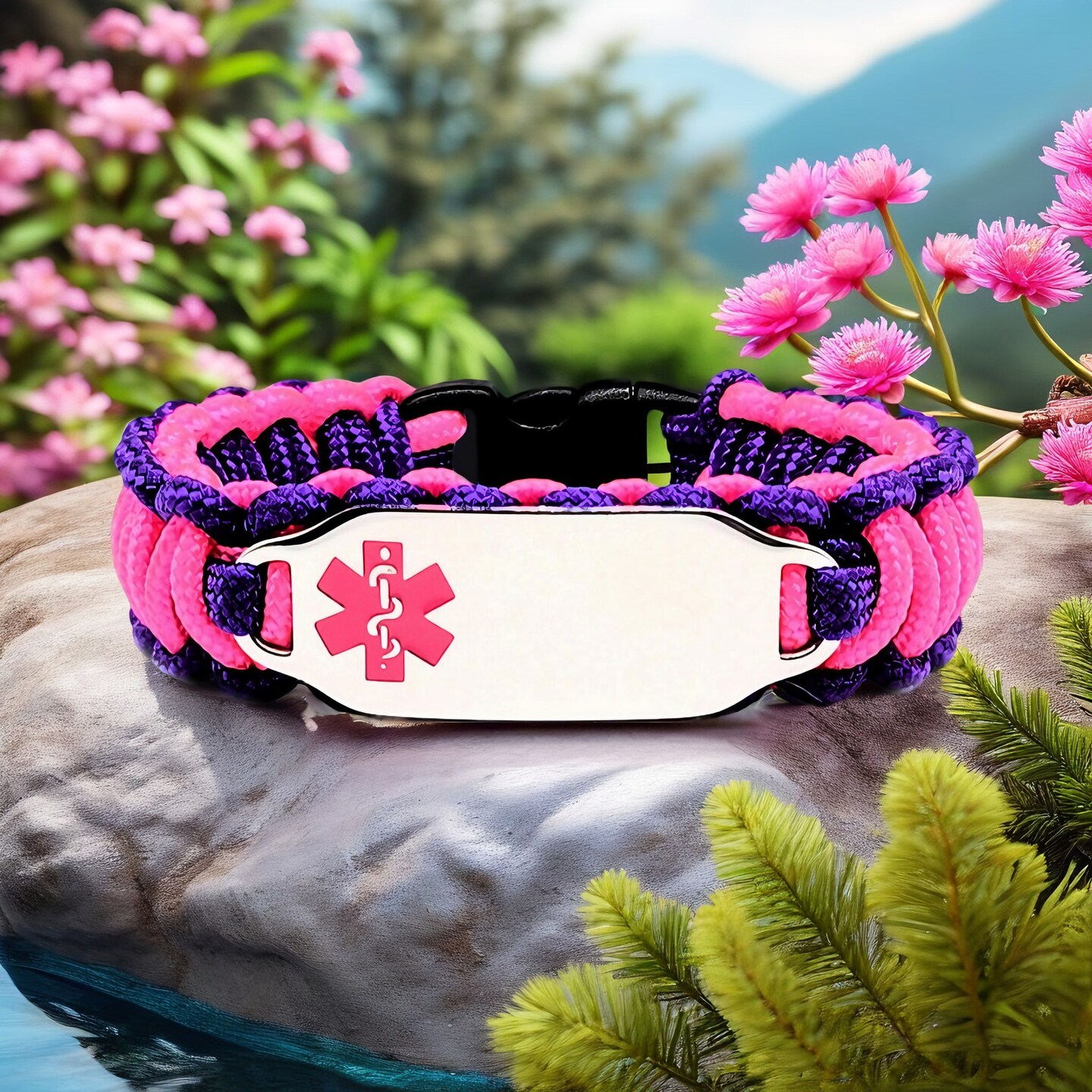 INVIOLABLE VOW BRACELET【Mサイズ】 Thin 275 Paracord Medical Alert Bracelet for Kids or Adults
