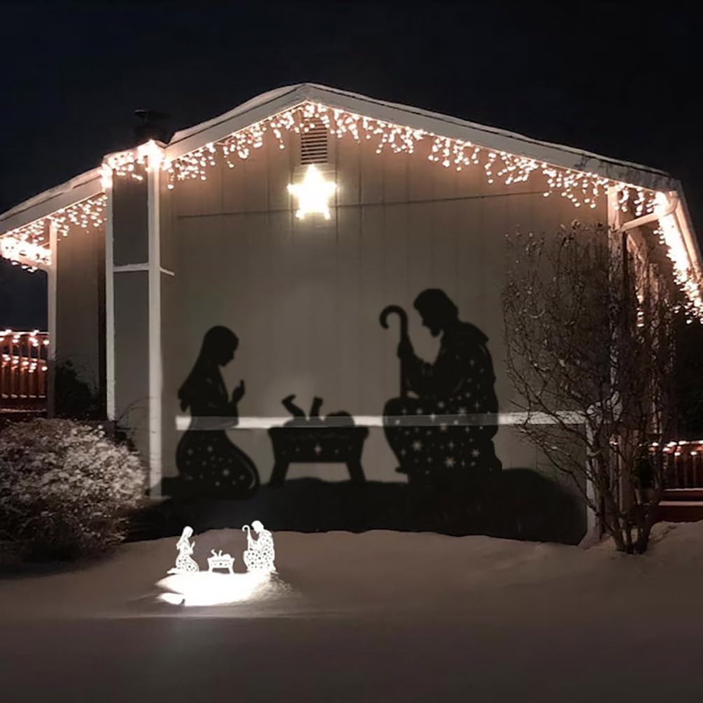 Metal Nativity Scene Outdoor Christmas Decorations, 17” Nativity Silhouette Outdoor Nativity Scene Set, Weather Resistant Outside Nativity Scene Outdoor Yard Stakes for Yard Lawn Garden Pathway