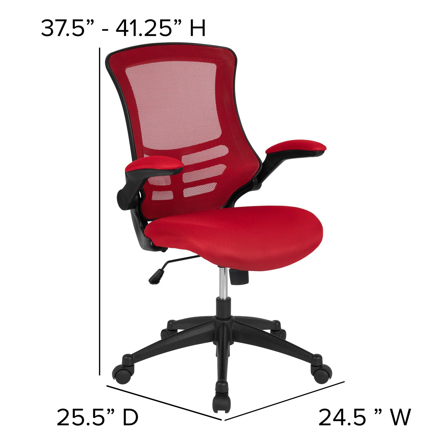 Emma and Oliver Mid-Back Mesh Swivel Ergonomic Task Office Chair with Flip-Up Arms