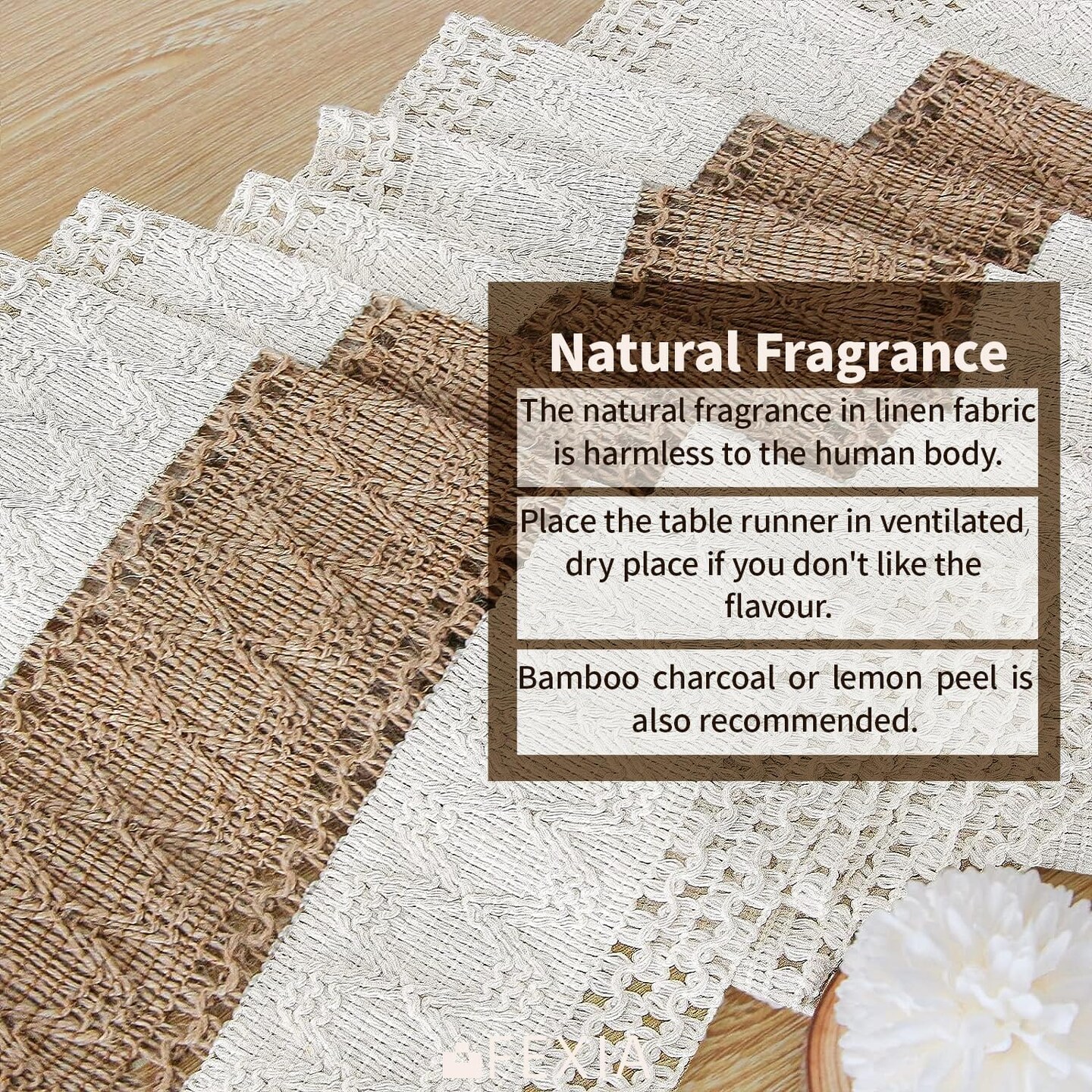 Boho Table Runner 108 Inches Long for Christmas Home Decor Farmhouse Table Runner Cream &#x26; Brown Rustic Macrame Table Runner for Bohemian Dining Bedroom Decor Bridal Shower (12x108 Inches)