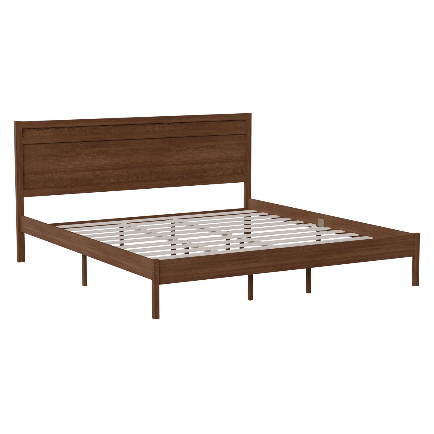 Merrick Lane Somerset Solid Wood Platform Bed with Wooden Slats and Headboard, No Box Spring Needed