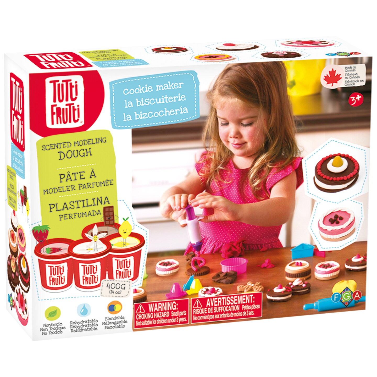 Tutti Frutti: Cookie Maker Scented Modeling Dough Craft Kit W/ Molds &#x26; Tools, Kids Age 3+