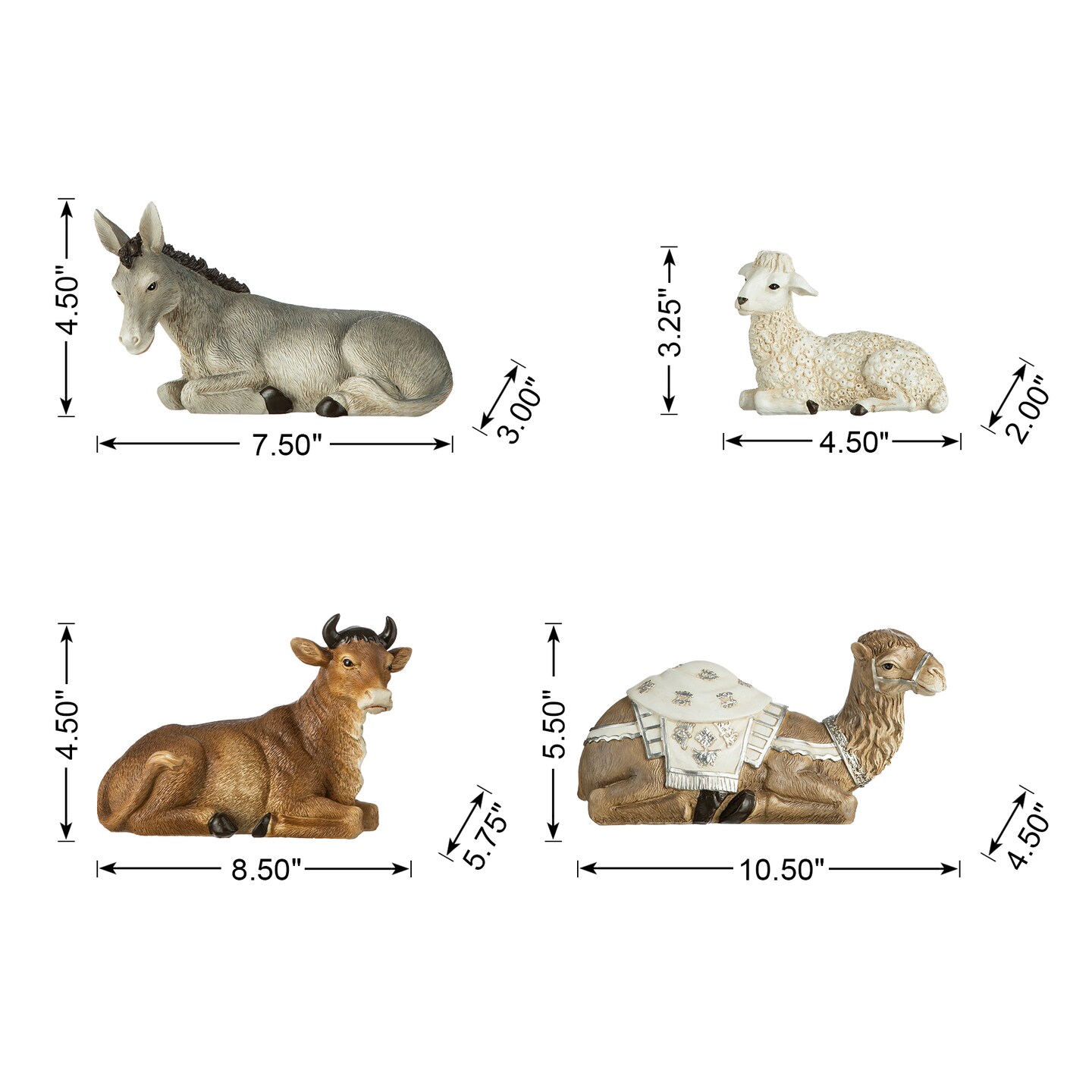 12pcs Oversized Ivory Resin Nativity Figurine Set