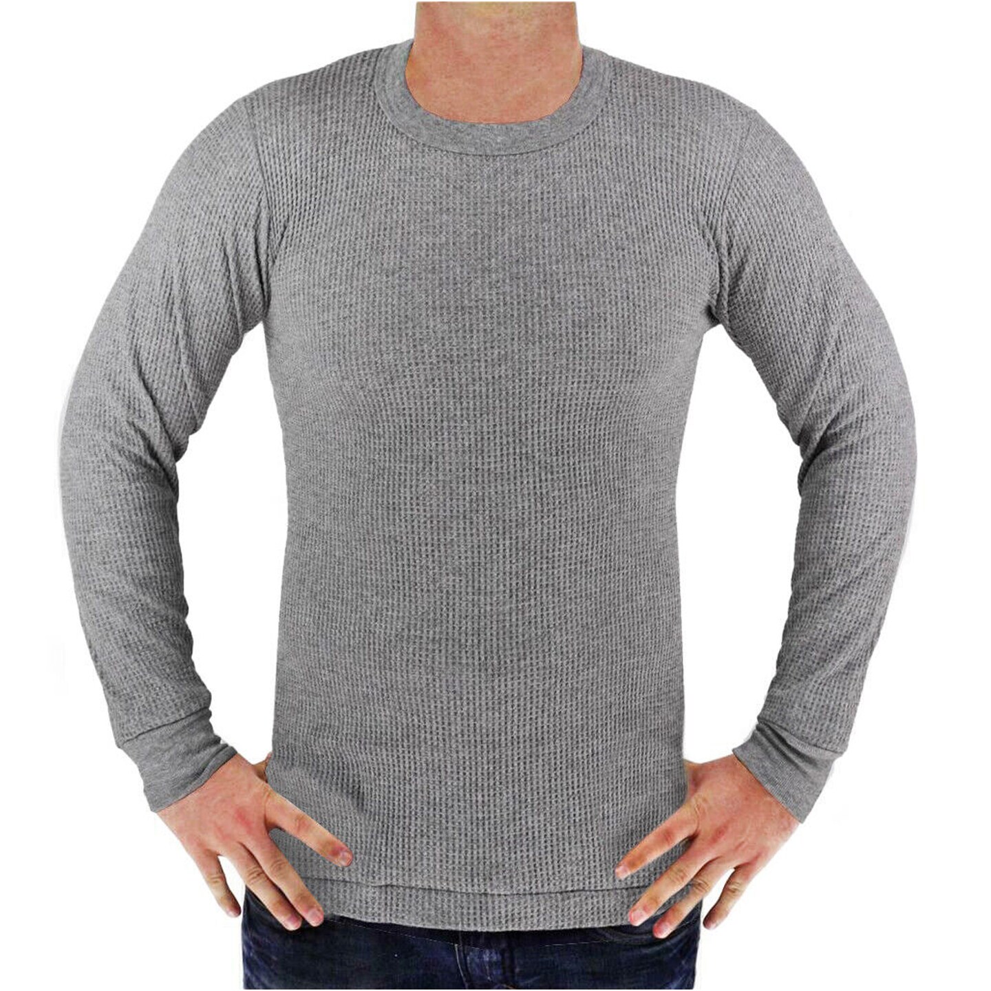 Grey Mens Thermal Long Sleeve Top