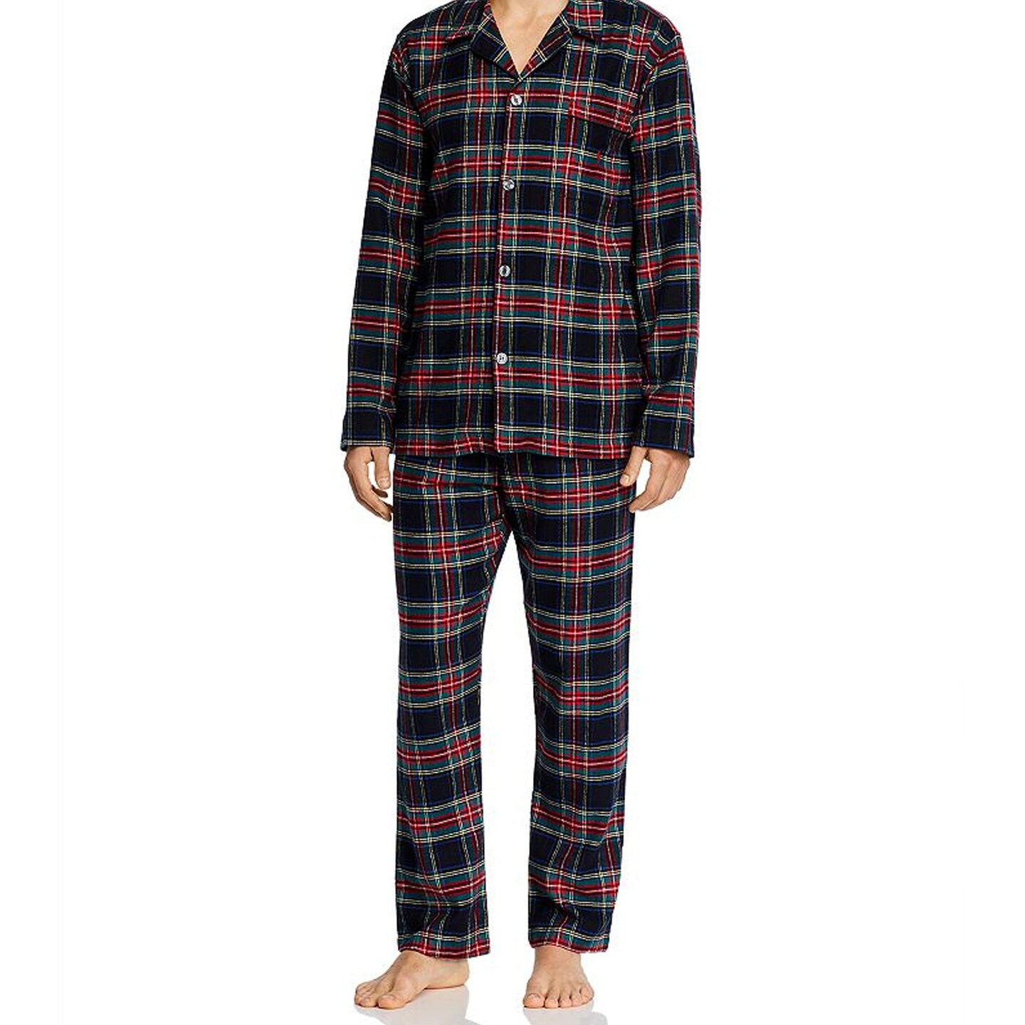 Men&#x27;s Fleece PJ Set Red Black 1 Set