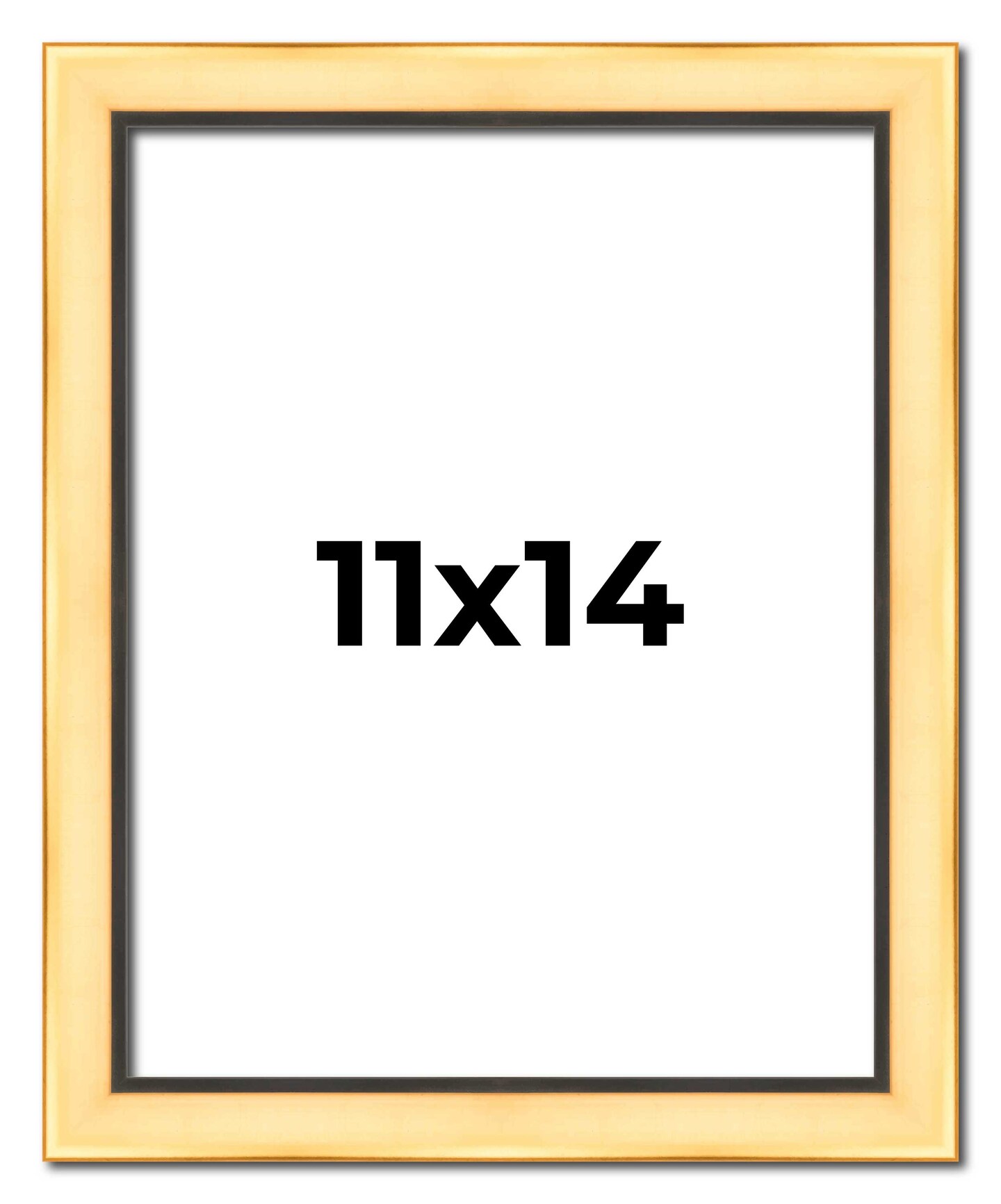 Photo Size Simple Gold Picture Frame - UV Acrylic, Foam Board Backing, Hanging Hardware