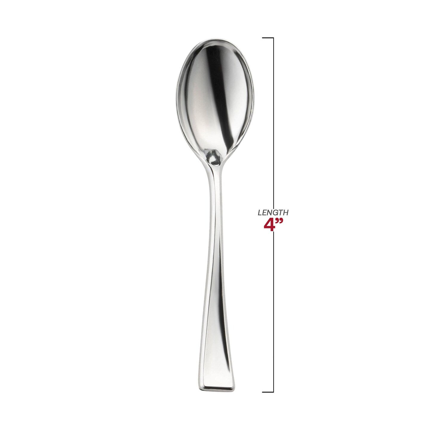 Shiny Metallic Silver Mini Plastic Disposable Tasting Spoons (960 Spoons)
