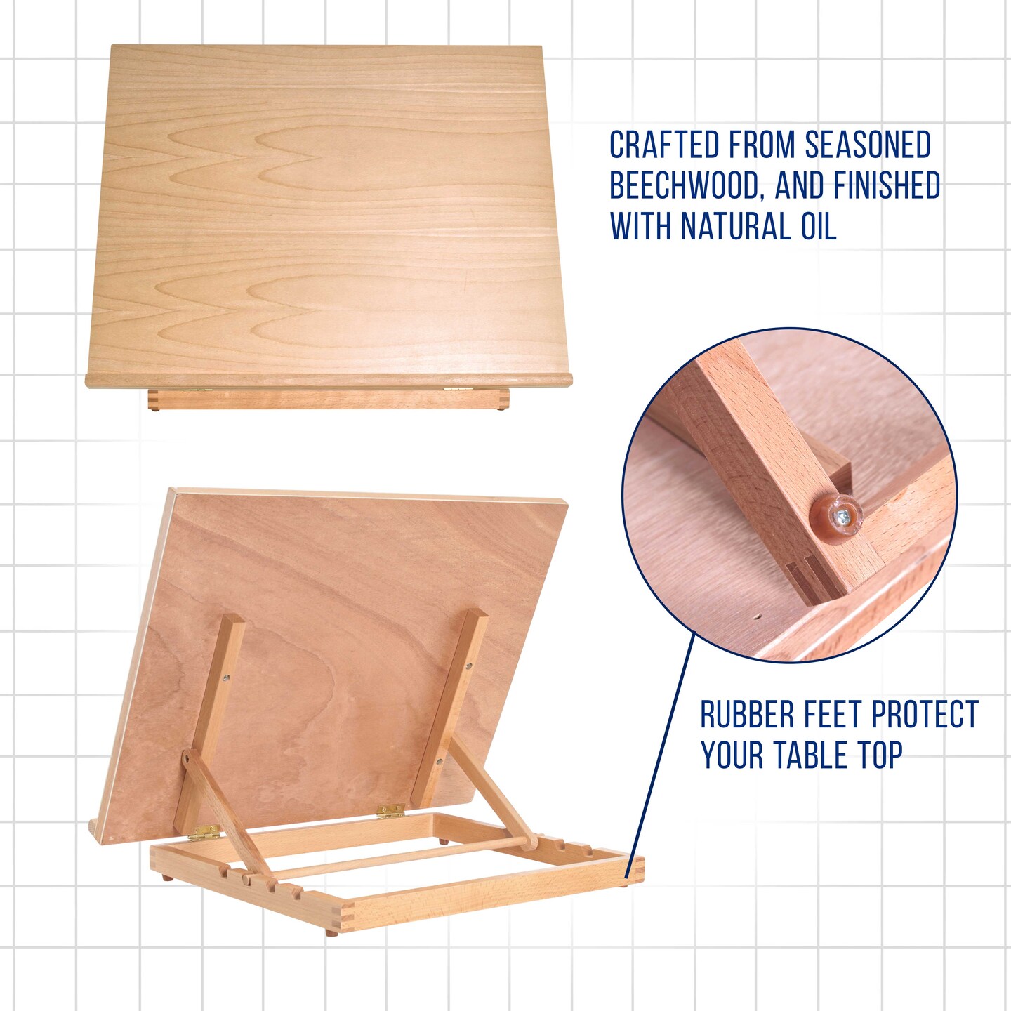 5-Position Adjustable Wood Artist Drawing &#x26; Sketching Board