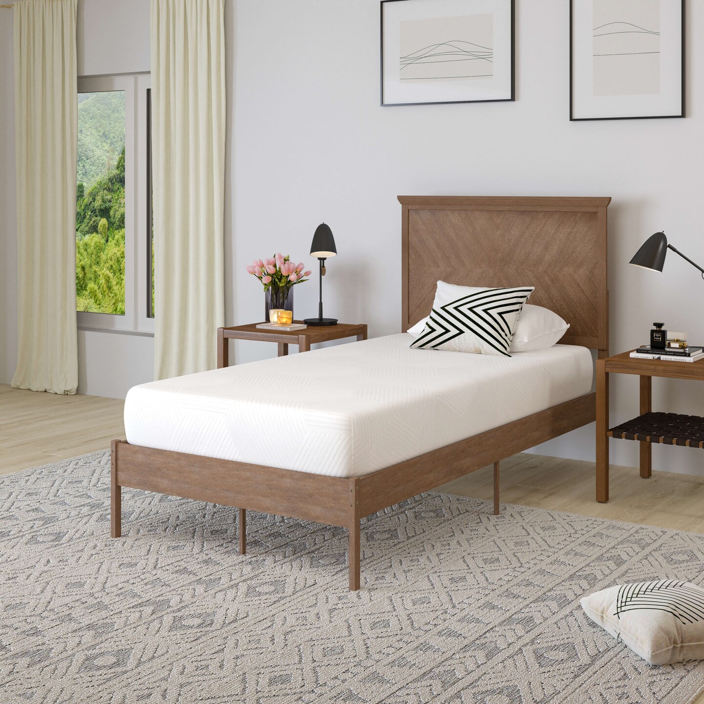 Merrick Lane Iris CertiPUR-US Certified Memory Foam Mattress Infused with Charcoal &#x26; Green Tea Cooling Gel