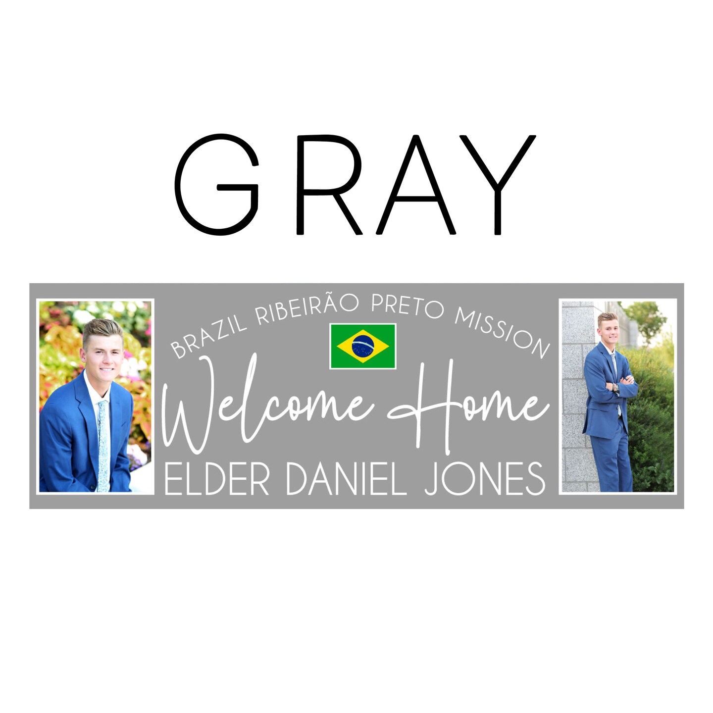 Welcome Home Missionary Banner for Front Yard and Airport with Picture, Photos, Flag, for Two Missions and Homecoming - image14