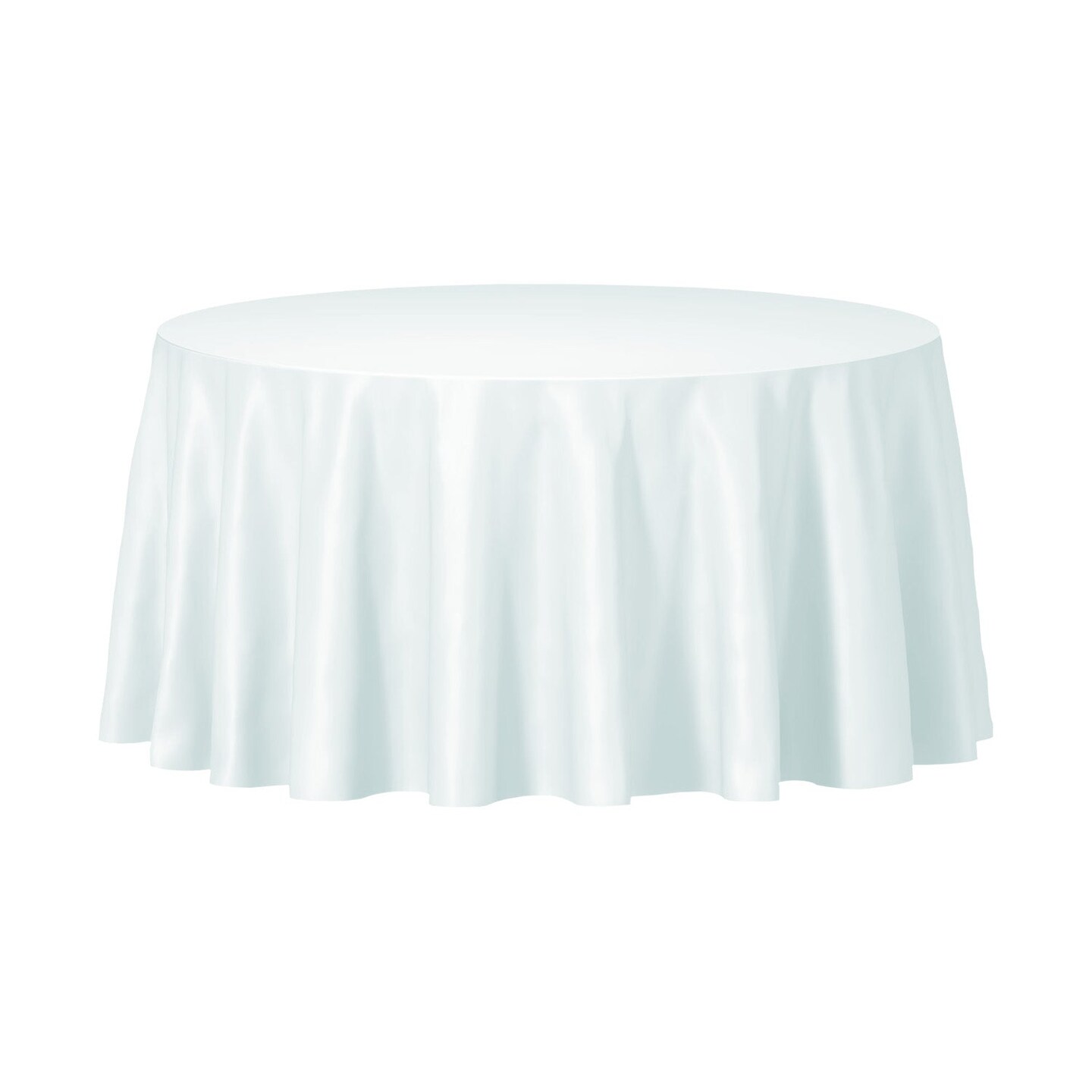Clear Round Disposable Plastic Tablecloths - 84" (96 Tablecloths)
