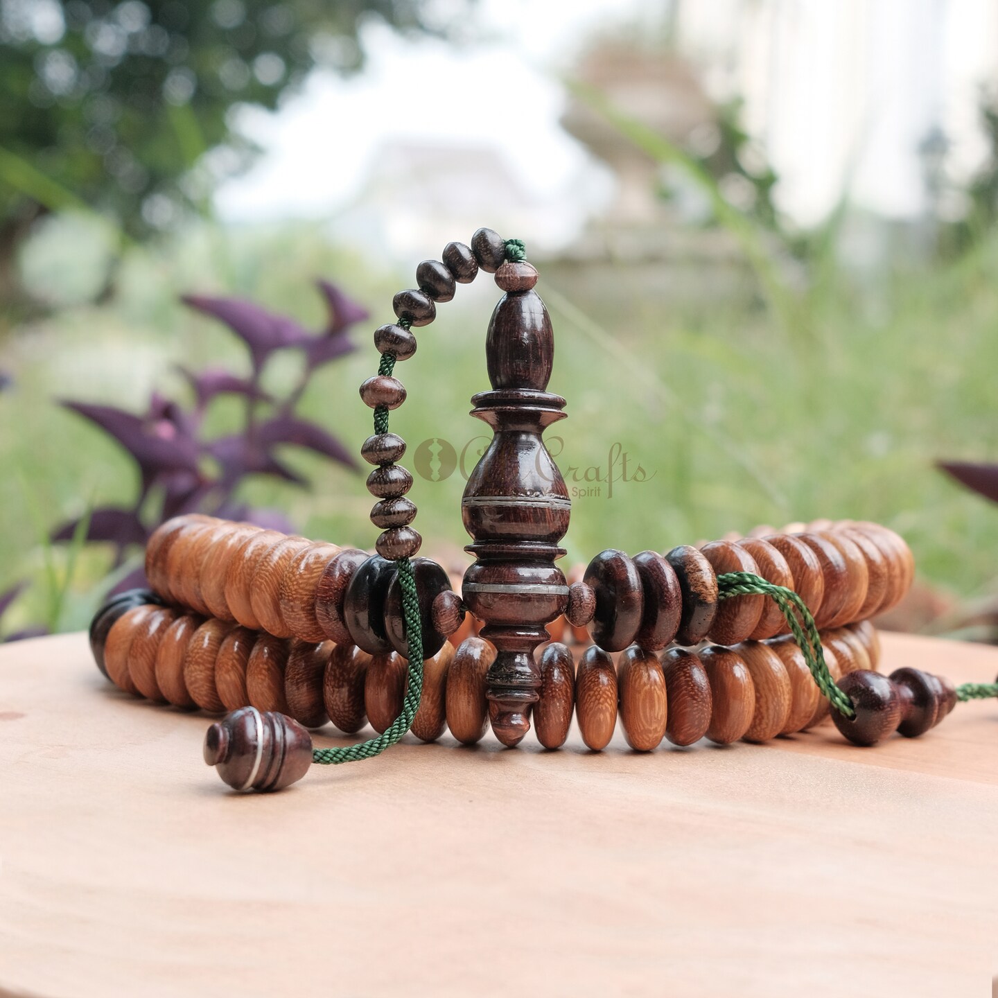 Large Tamarind Heartwood Moringa Accented Muslim Tasbih - Limited