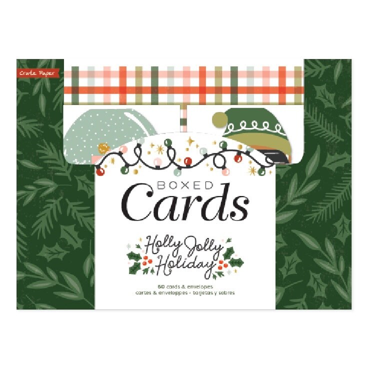 American Crafts A2 Cards W/Envelopes (4.375"X5.75") 40/Box-Crate Paper Holly Jolly