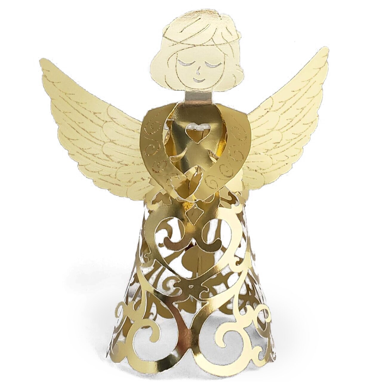 Pop-up Gold Angels Christmas Tree Ornaments (6 ct.) 6.5 Inches Tall