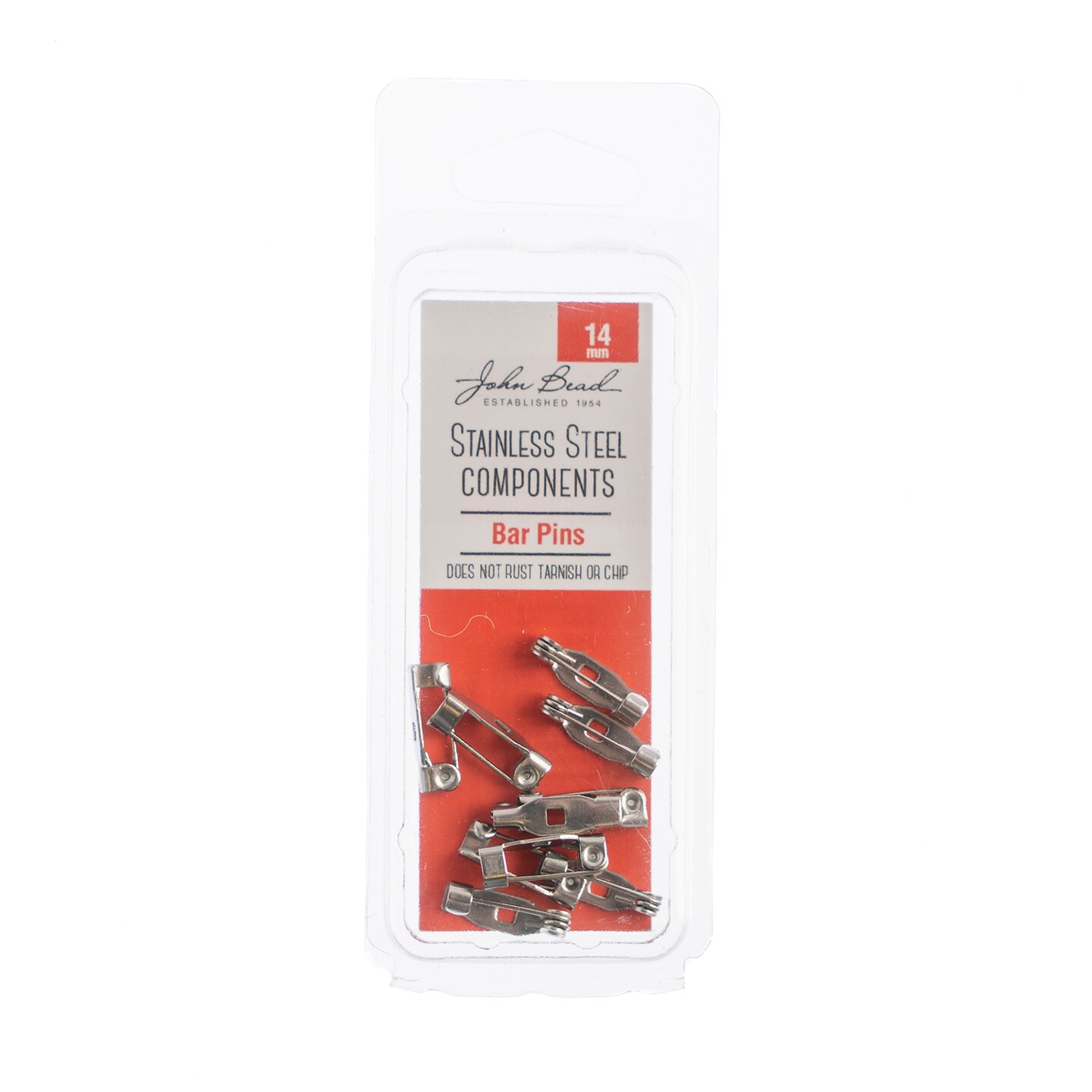 John Bead Stainless Steel Silver Bar Pins