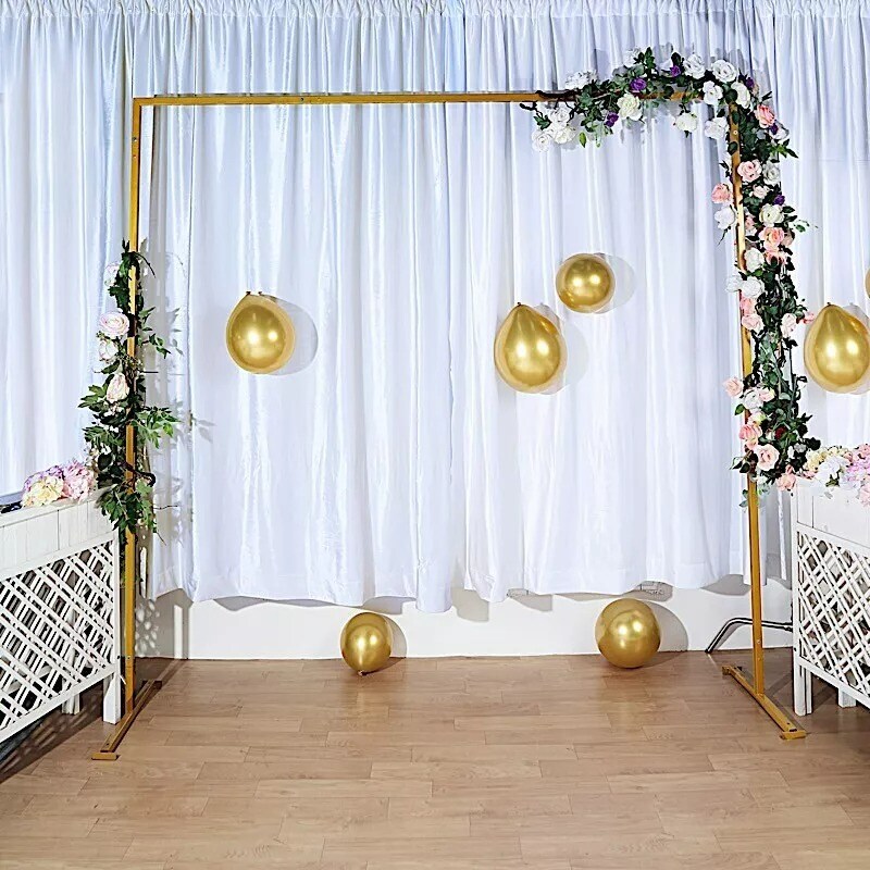8 feet Gold Metal Square Backdrop Stand Wedding Arch Party Events Decorations