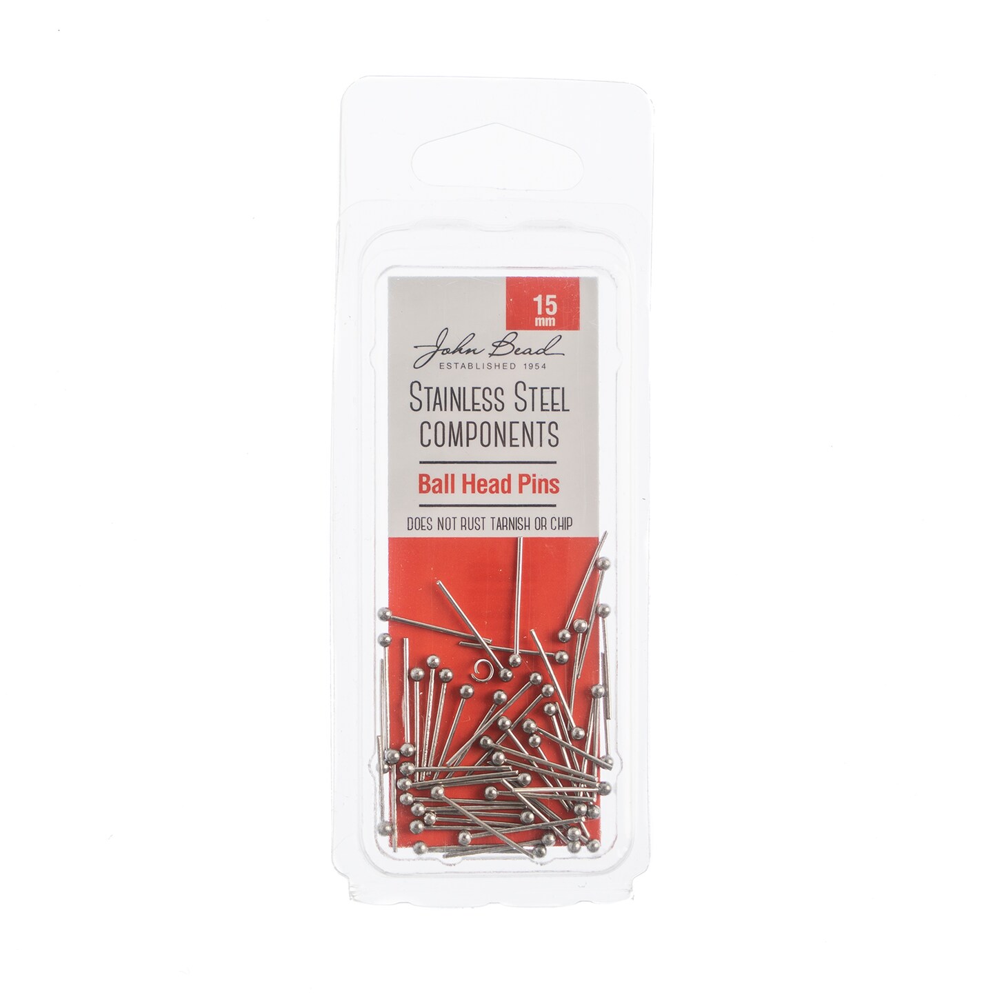 John Bead Stainless Steel Silver Ball Head Pins