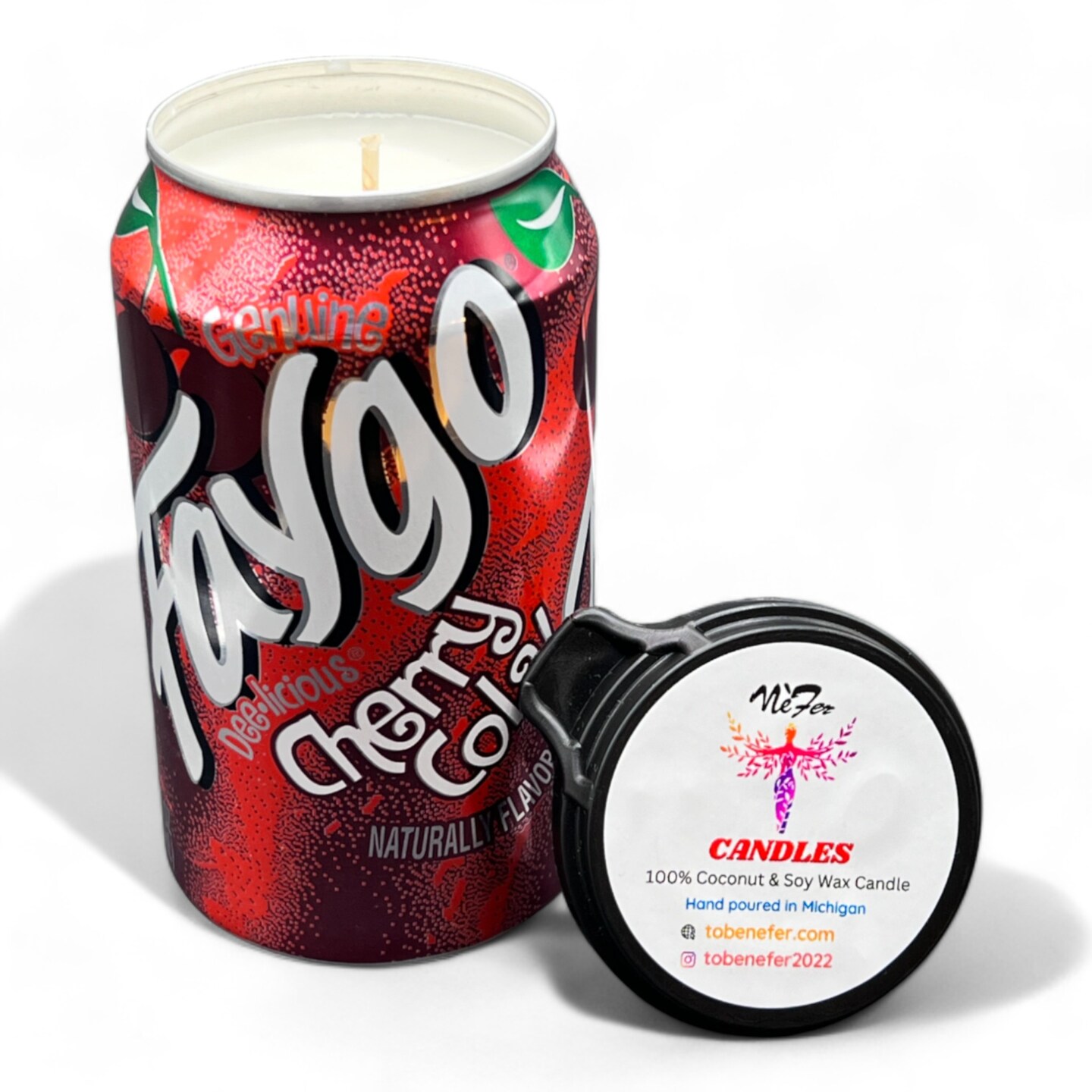 Faygo Cherry Cola Soda Pop Can Candle | Michigan Treasure | Unique Christmas Birthday Gift product 4