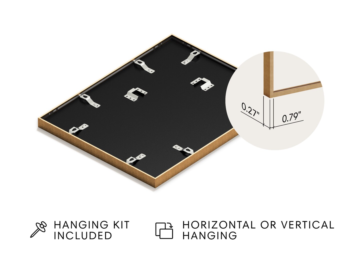 Haus and Hues Premium Aluminum Gray and Brass Frame
