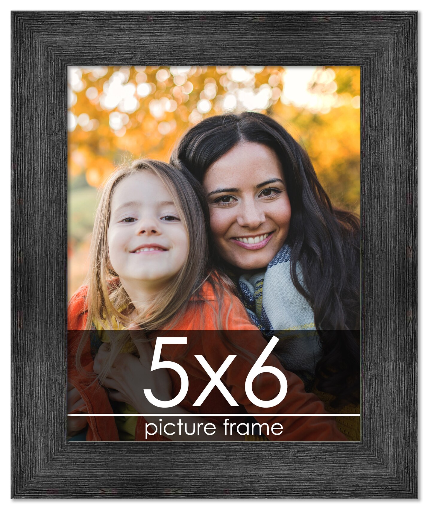 Photo Size Contemporary Black Frame - UV Acrylic, Foam Board Backing, Hanging Hardware