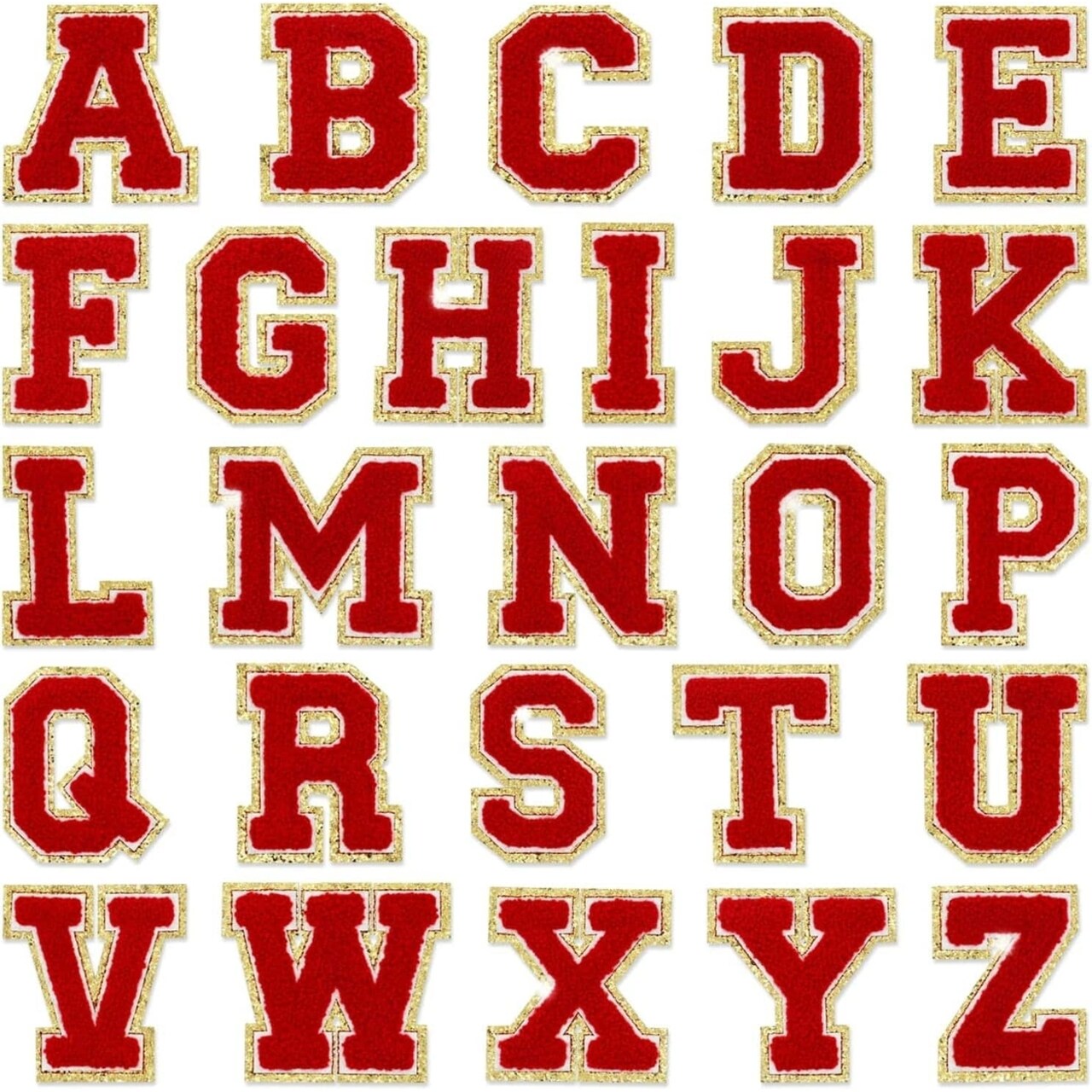 Red Self Adhesive Chenille Letters Patches, Color: Red A | Michaels