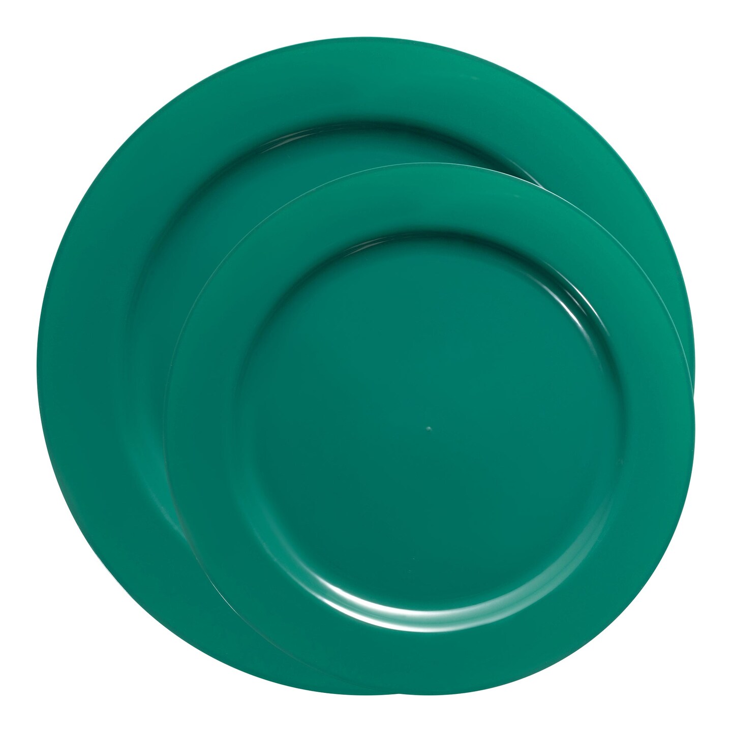 Solid Green Holiday Round Disposable Plastic Dinnerware Value Set (120 Guests)