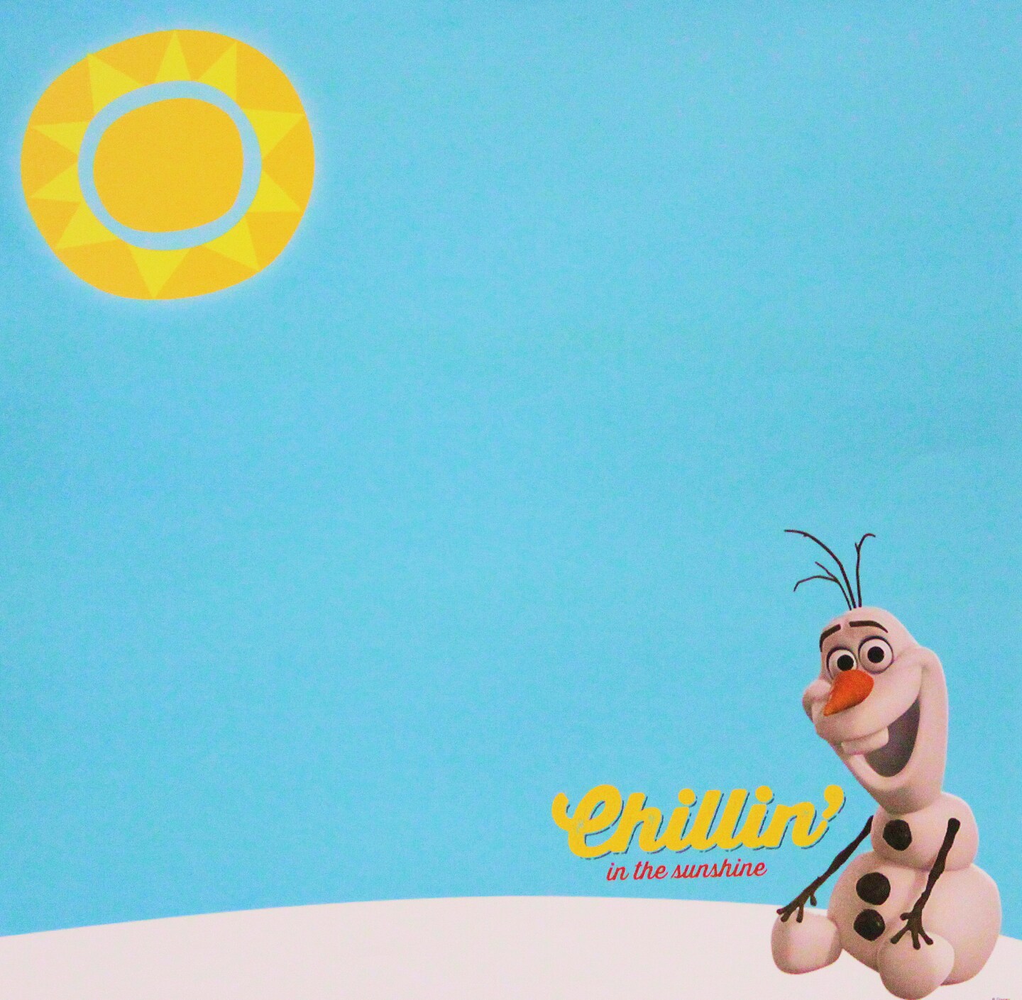 Disney Frozen Olaf Chillin In the Sunshine 12 x 12 Single-Sided Scrapbook Paper