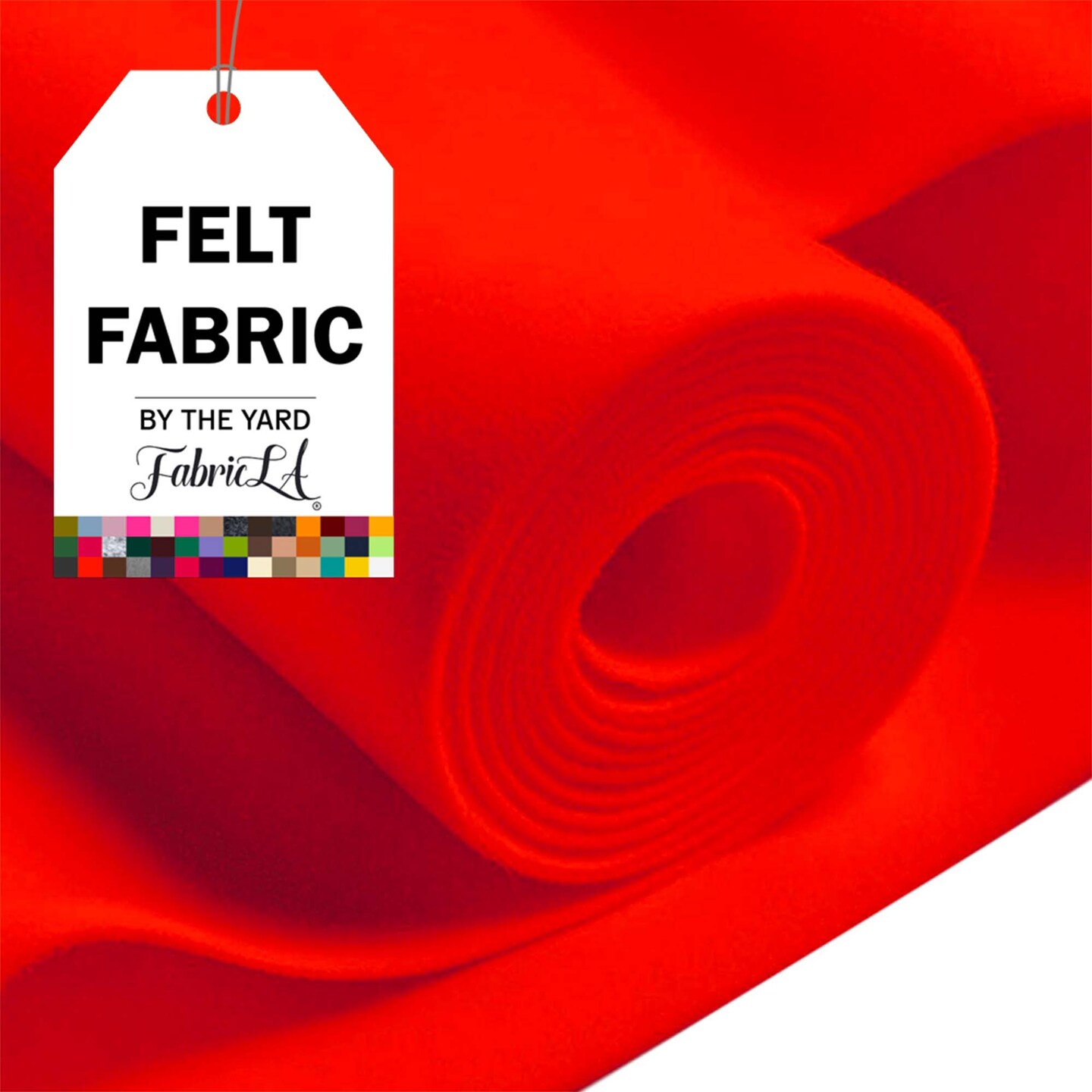FabricLA Craft Felt Fabric - 72&#x22; Inch Wide &#x26; 1.6mm Thick Non-Stiff Felt Fabric by The Yard - Use This Soft Felt Roll for Crafts - Felt Material Pack - Neon Orange Felt, 7 Continuous Yards