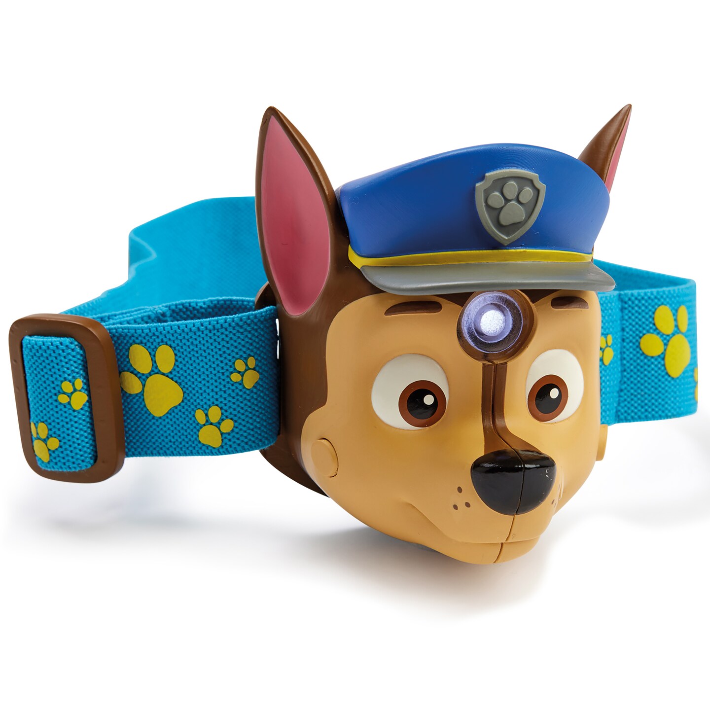 Brainstorm: Paw Patrol - Chase Head Torch - Lights N' Sounds Flashlight, Adorable Pup Design, Adjustable Strap, LED Light, Nickelodeon, Kids Ages 3+