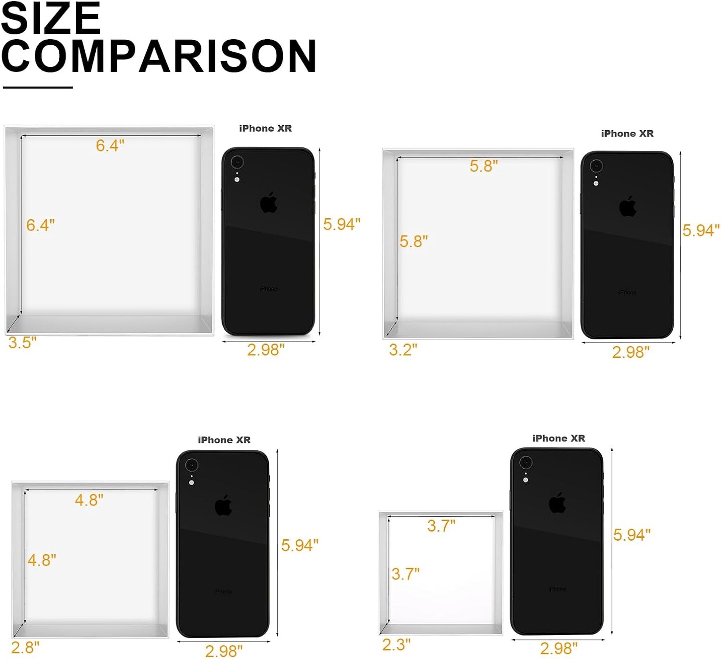 White Gift Boxes for Presents 4 Pack Nesting Gift Boxes with Lids,3.7“-6.4“ Assorted Sizes Square Stackable Boxes for Birthday Wedding Christmas Party Gift Wrapping