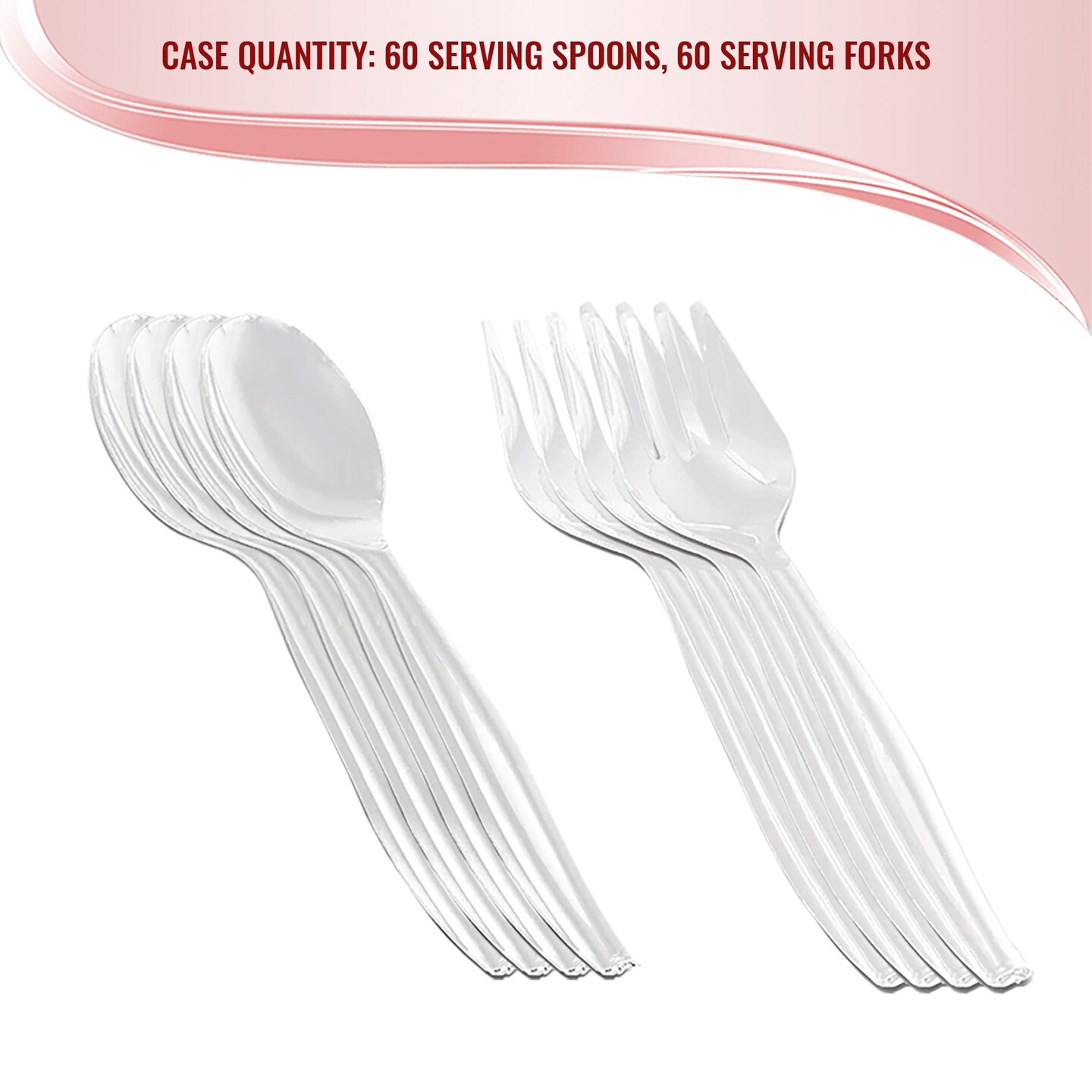 Clear Disposable Plastic Serving Flatware Set (150 Pairs)