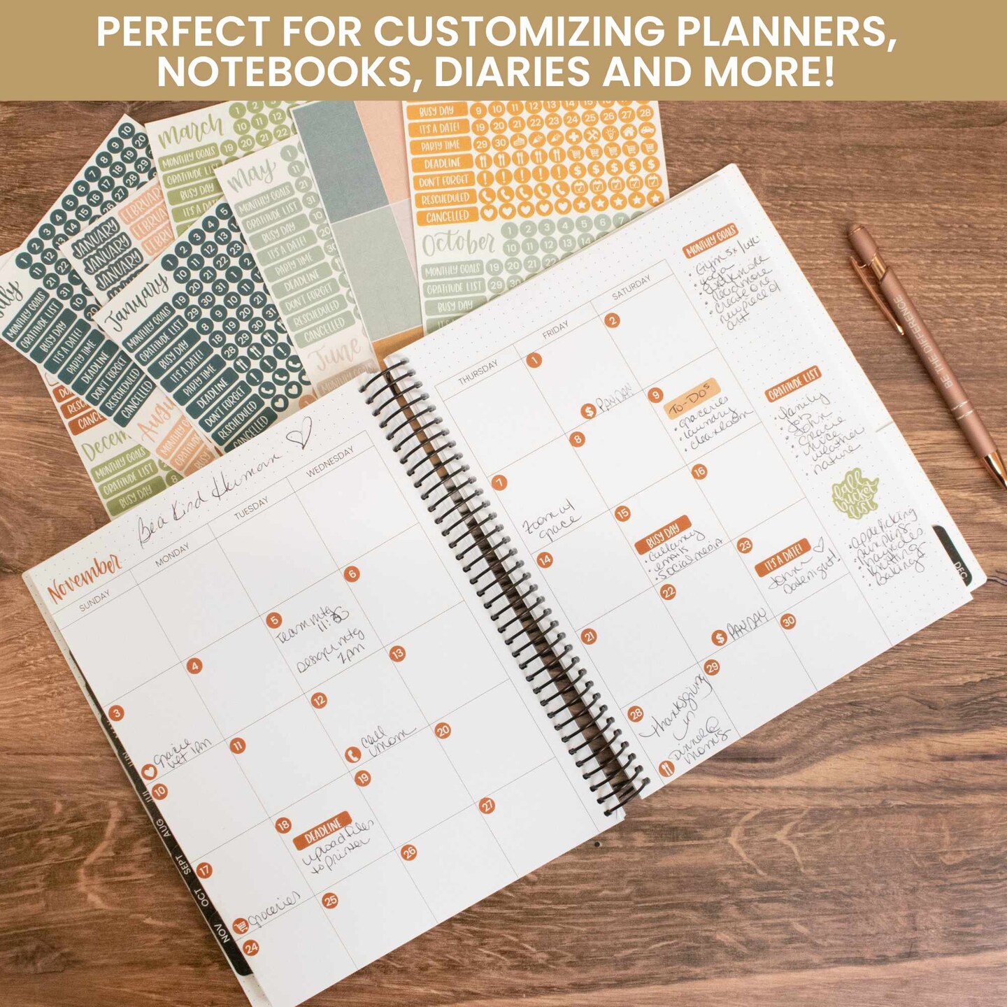 bloom daily planners Planner Sticker Pack, Calendar Essentials, Sweater Weather