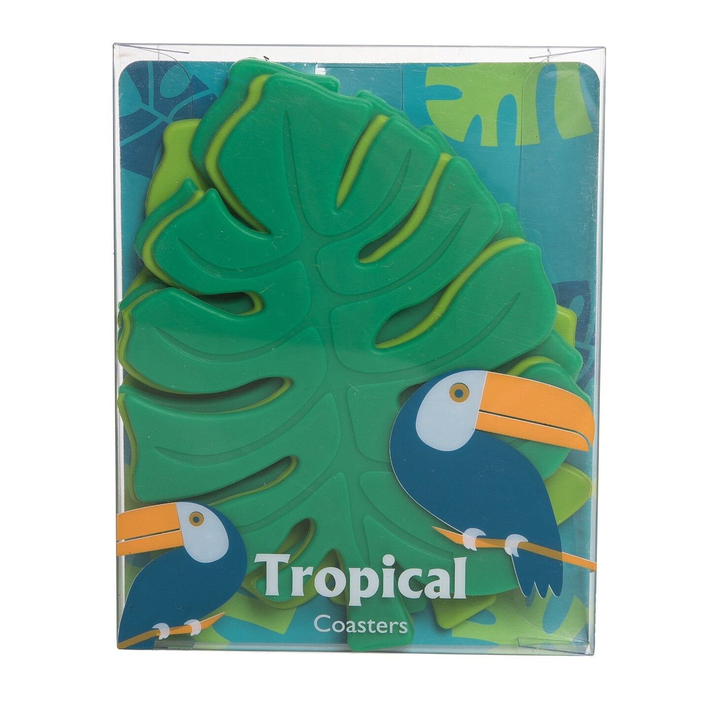 4.5&#x22; SILICONE TROPICAL LEAF COASTER Set of 4