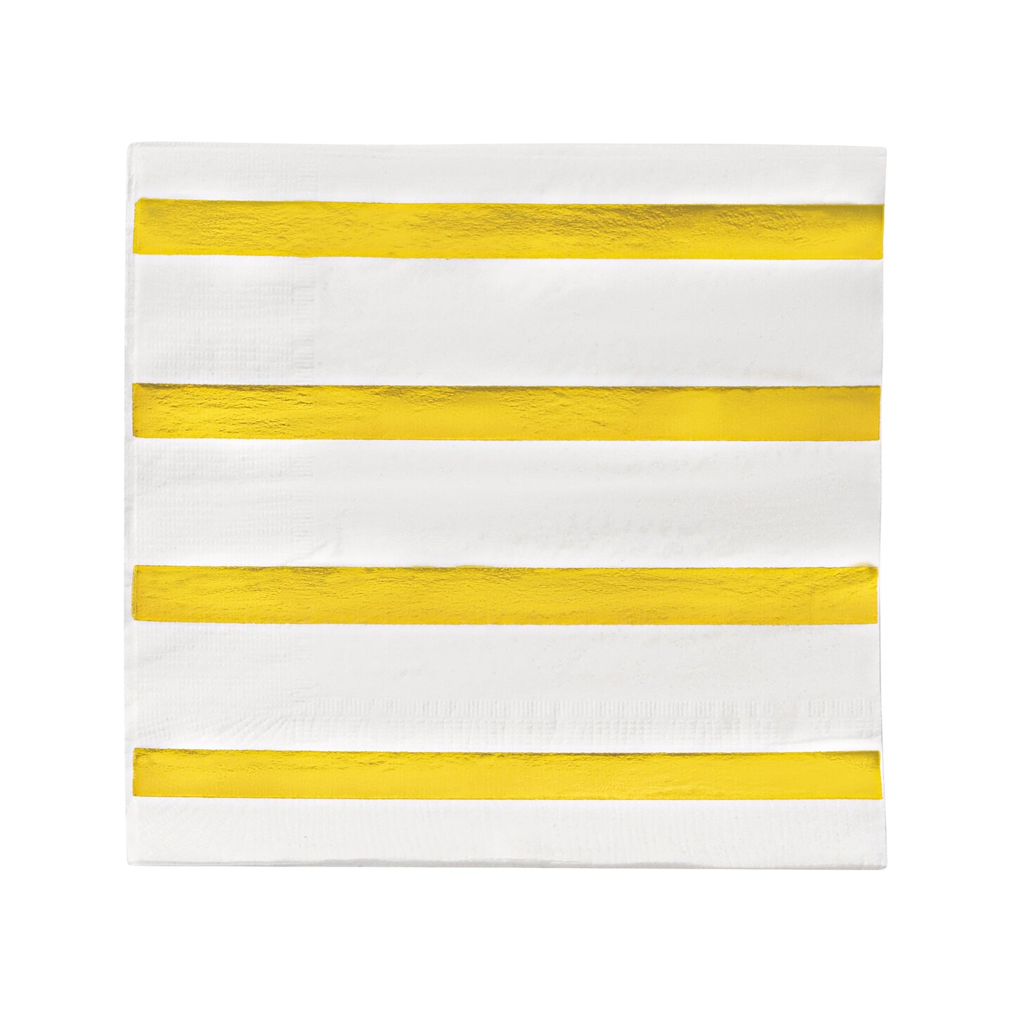 Durable White with Gold Stripes Paper Beverage/Cocktail Napkins (600 Napkins)