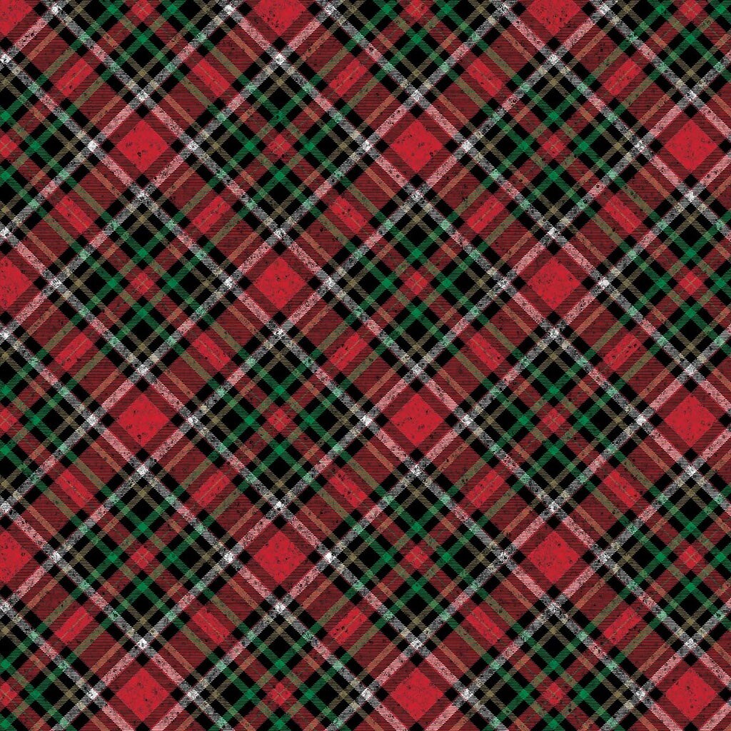 Plaid Christmas Wrapping Paper Red / Gold Holographic Plaid 24 '' × 417 '