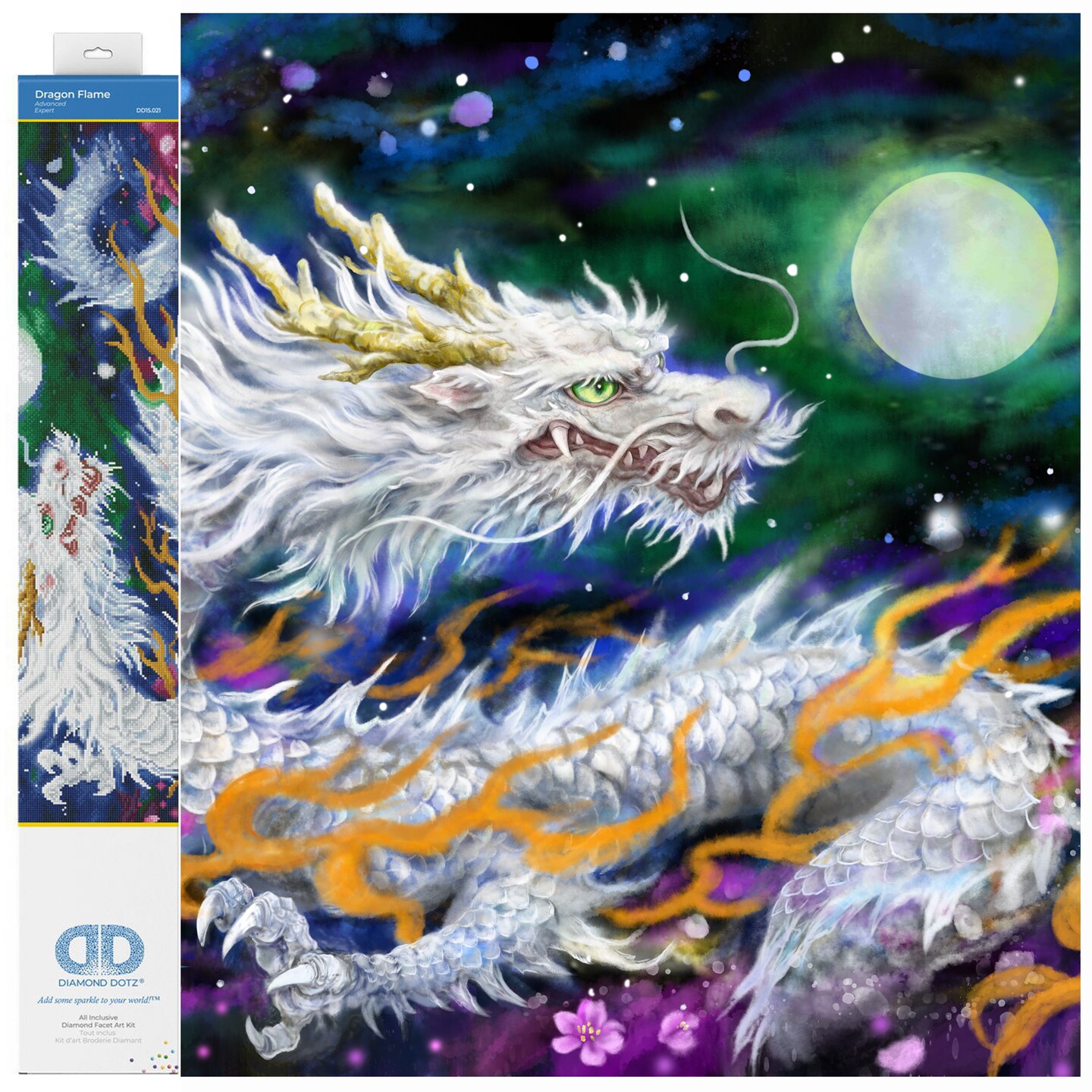 Diamond Dotz Dragon Flame mythical Diamond Painting Kits for Adults - Diamond Art Kits a Relaxing Creative Craft Kit with Dotz Gems 35x23