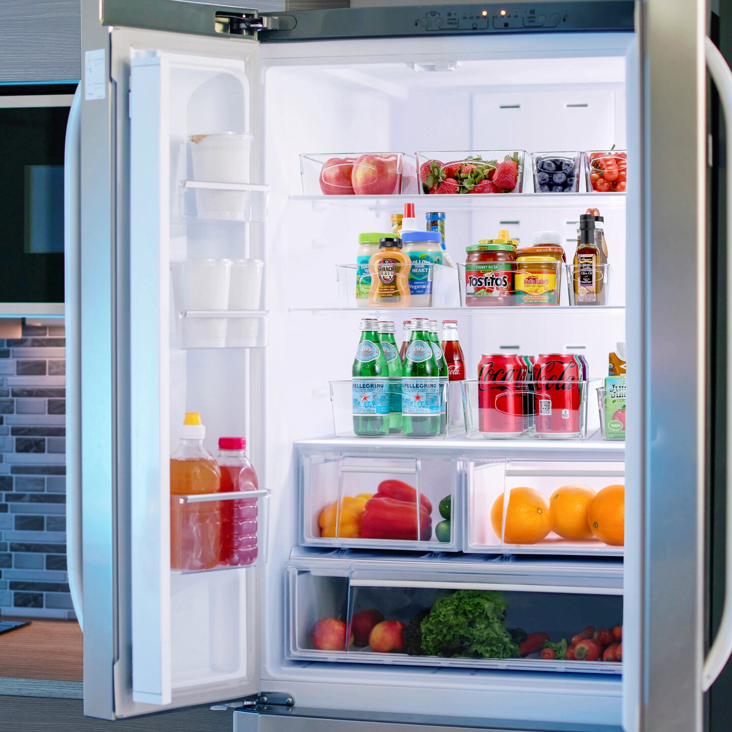 Sorbus 10 Pack Medium Clear Plastic Storage Bins for Shelves with Handle